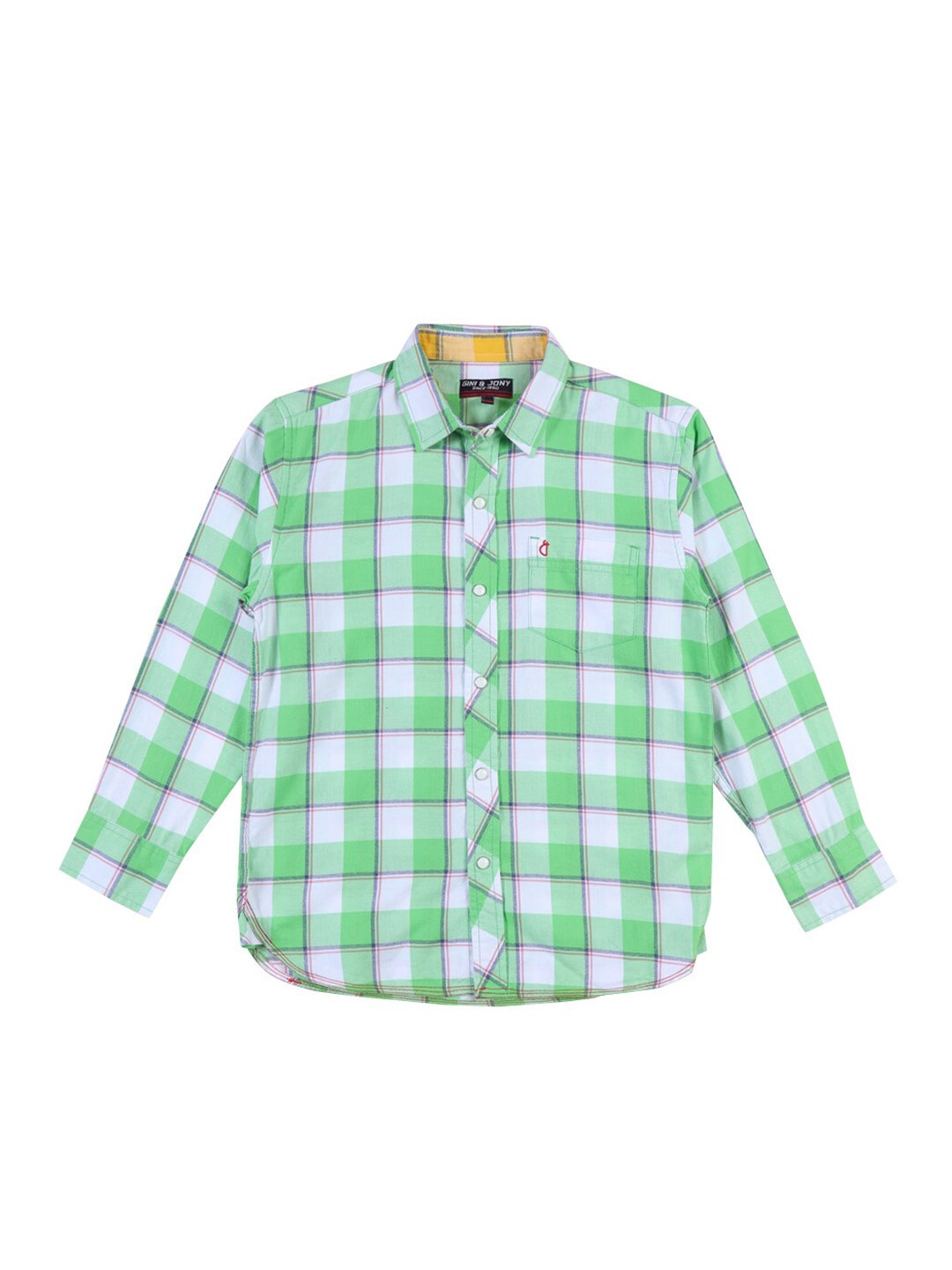 

Gini and Jony Boys Green Classic Buffalo Checked Casual Shirt
