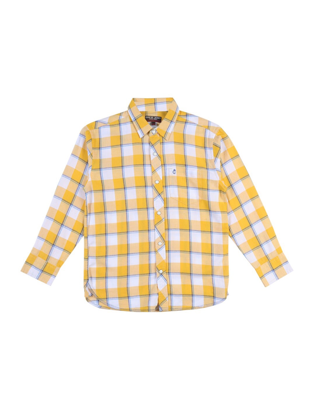 

Gini and Jony Boys Yellow Classic Checked Casual Shirt