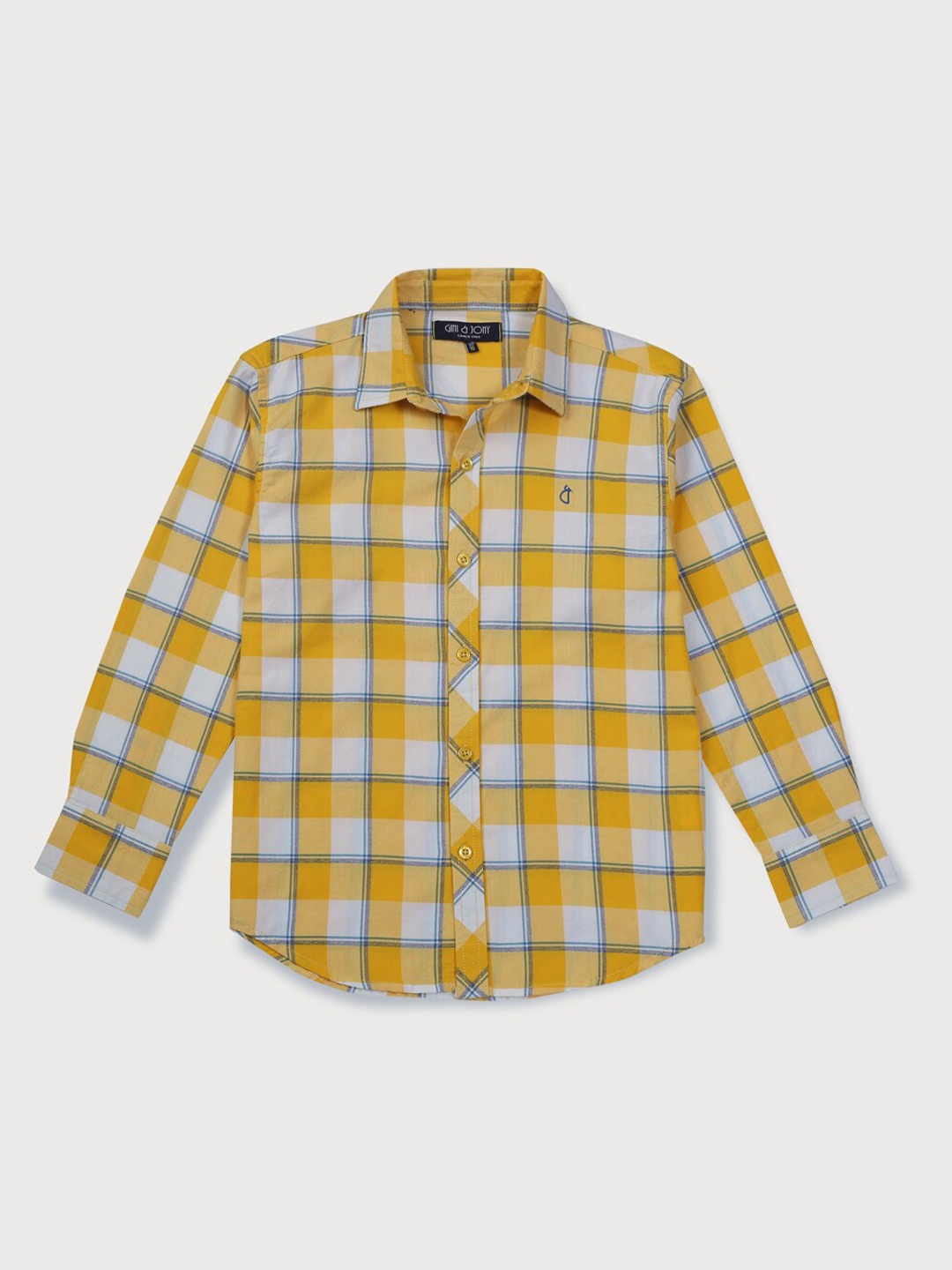 

Gini and Jony Boys Yellow & White Classic Checked Casual Shirt