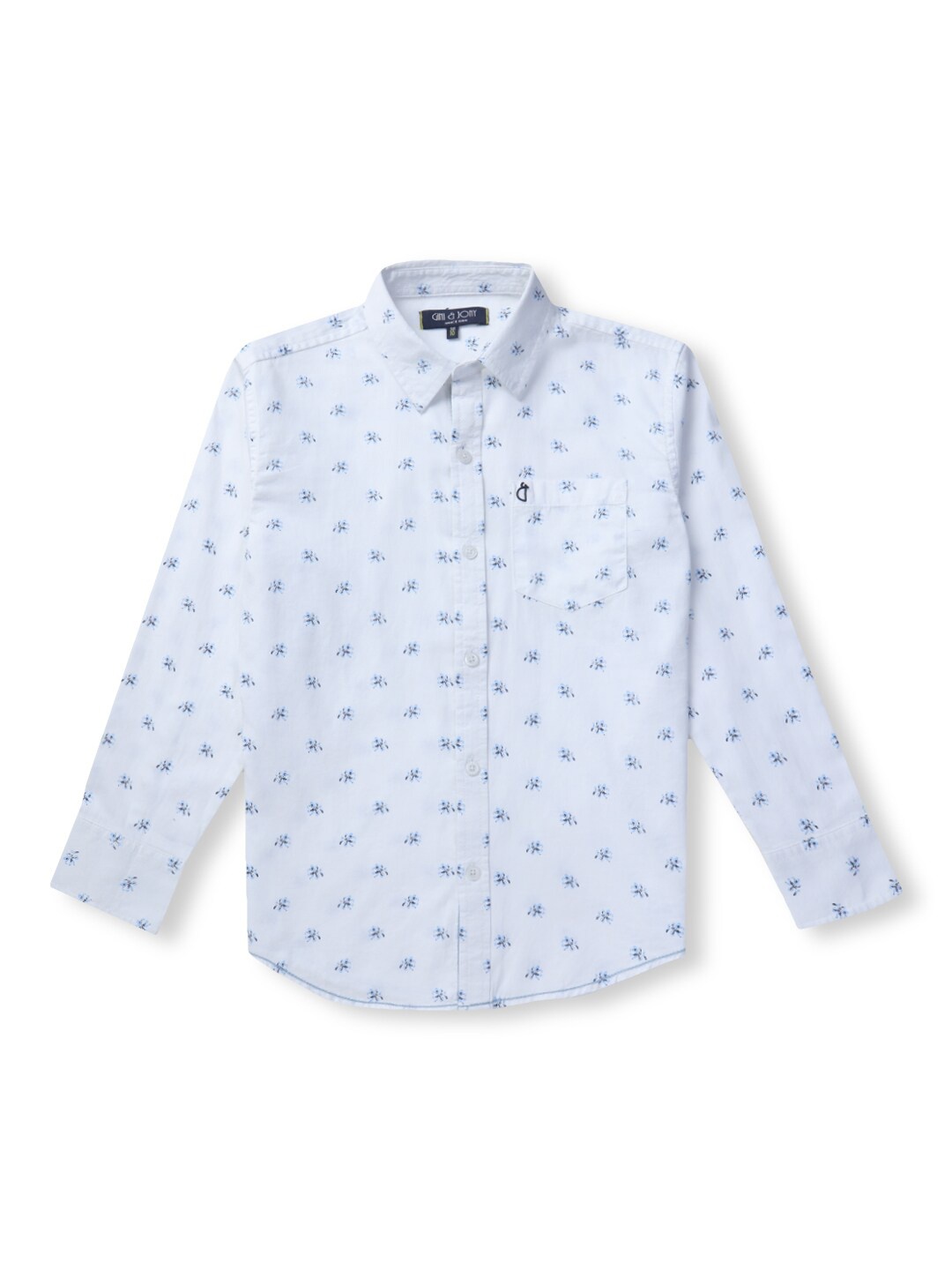 

Gini and Jony Boys White Classic Floral Printed Casual Shirt