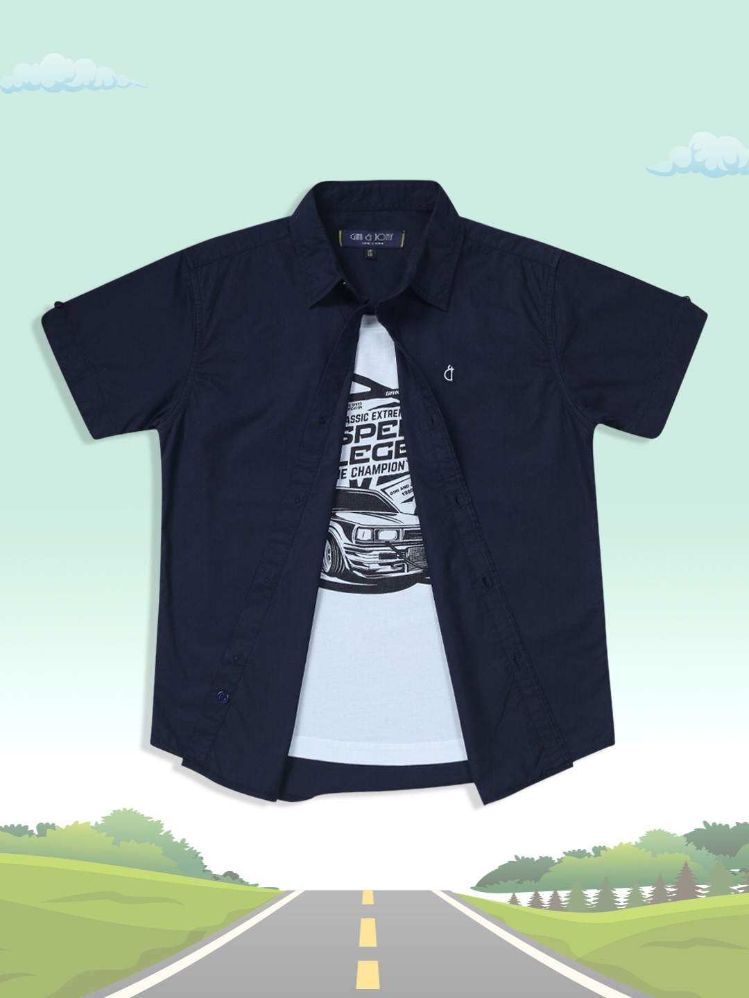 

Gini and Jony Boys Blue Classic Casual Shirt