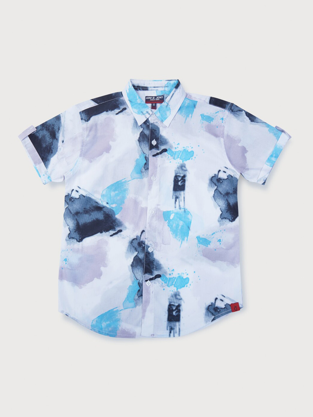 

Gini and Jony Boys Grey Classic Printed Casual Shirt