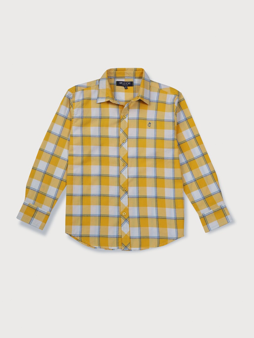 

Gini and Jony Boys Yellow Classic Checked Casual Shirt