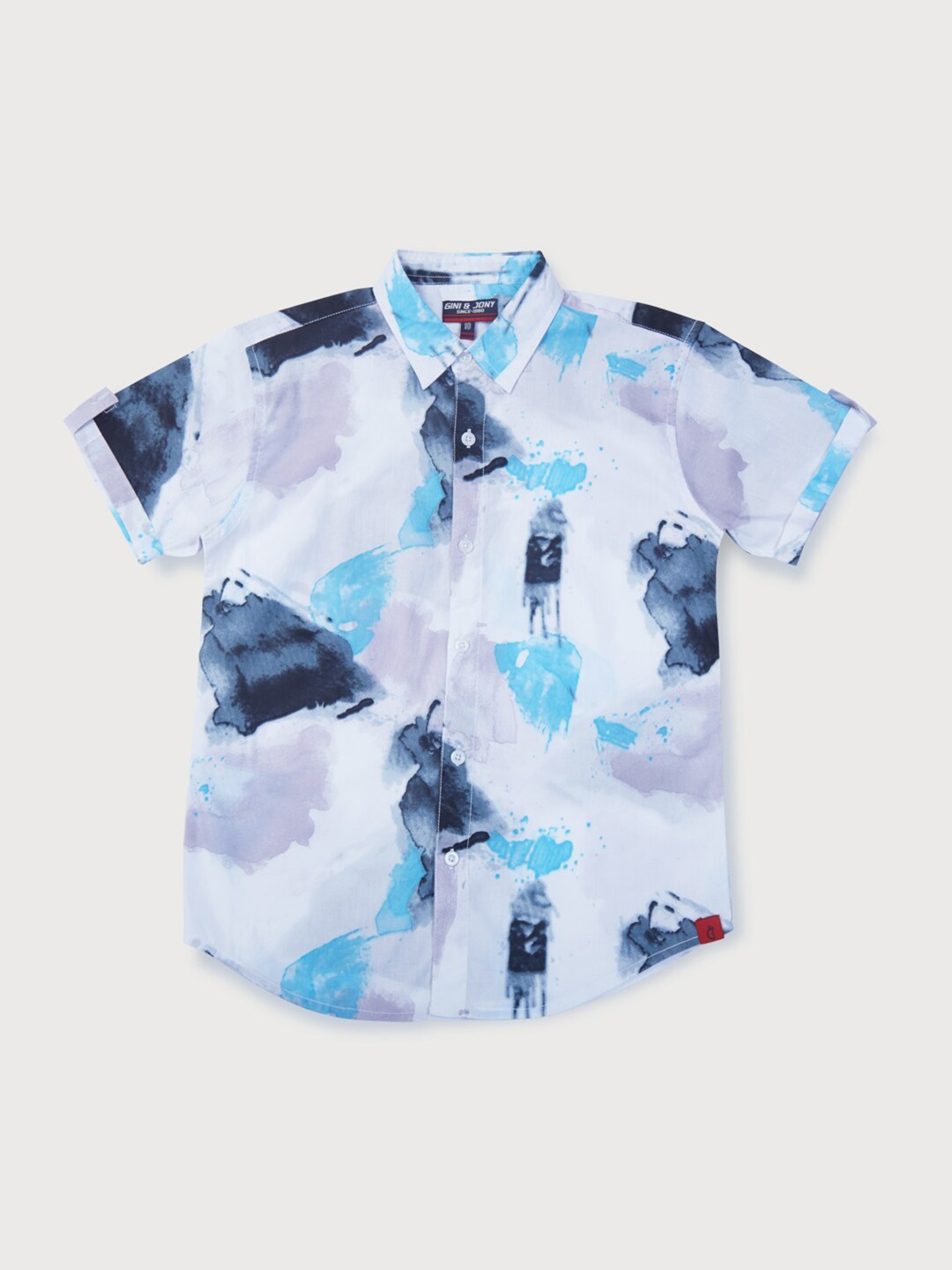 

Gini and Jony Boys Grey Classic Printed Casual Shirt