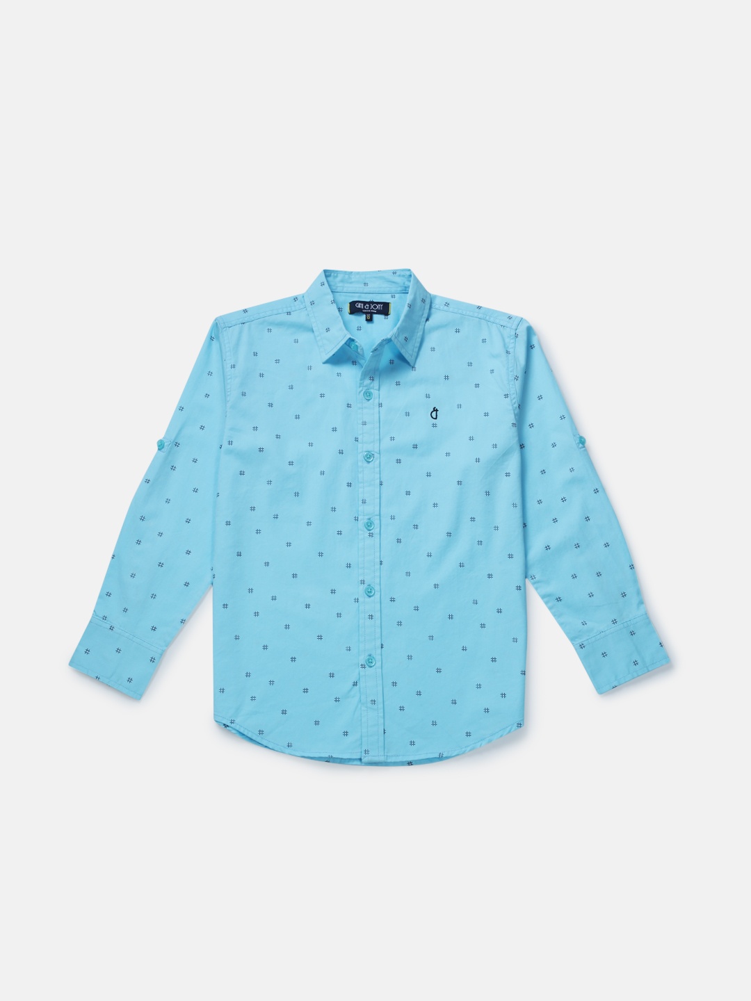 

Gini and Jony Boys Blue Classic Printed Casual Shirt