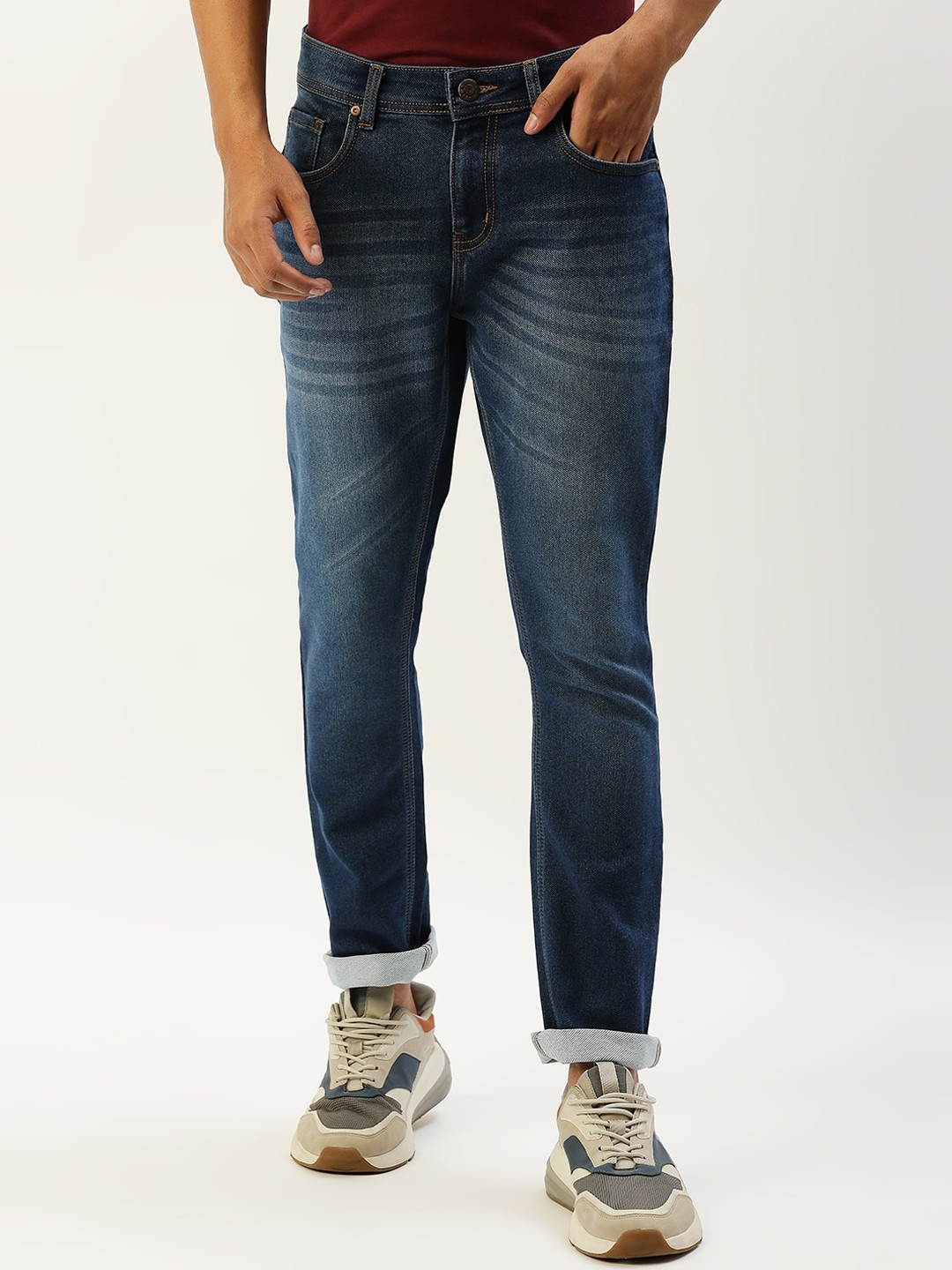 

High Star Men Blue Slim Fit Heavy Fade Stretchable Jeans