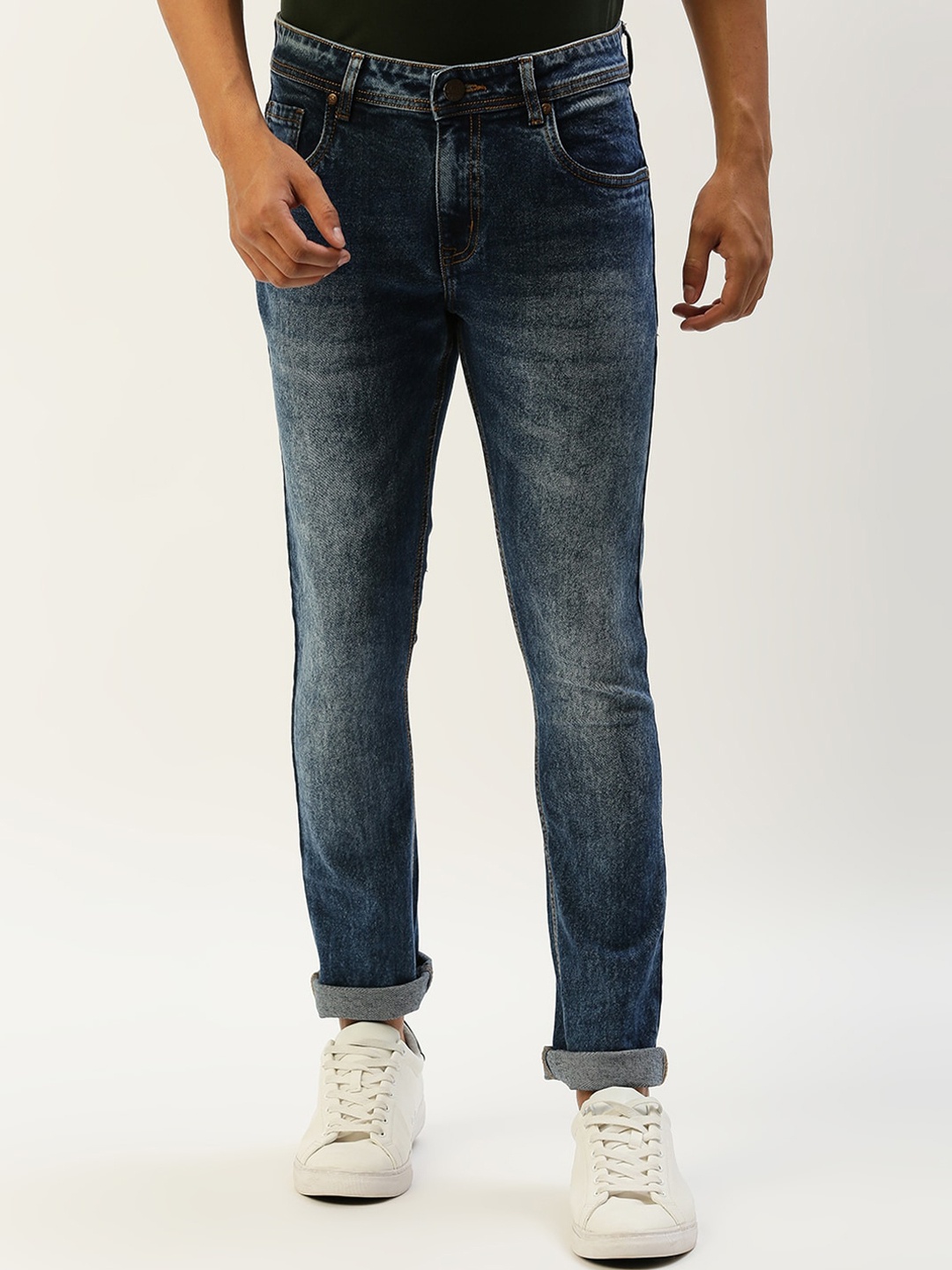 

High Star Men Blue Slim Fit Heavy Fade Stretchable Jeans