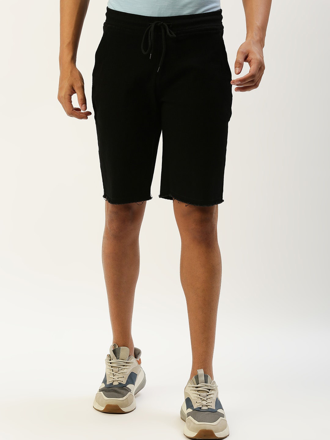 

High Star Men Black Denim Sports Shorts