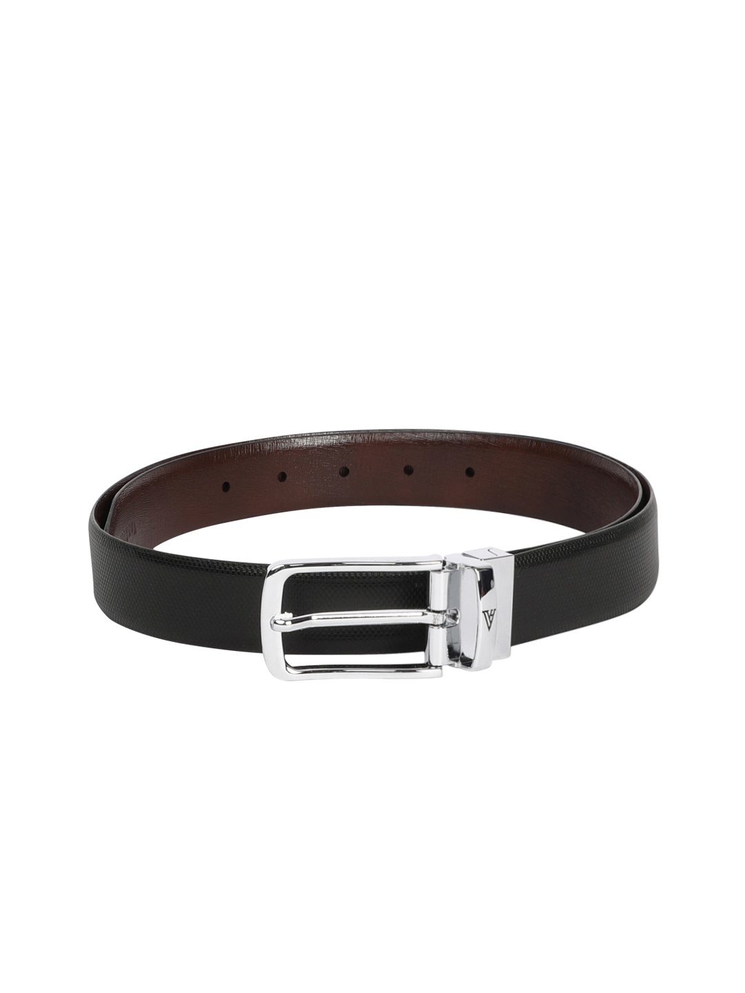 

Van Heusen Men Black Textured Leather Belt