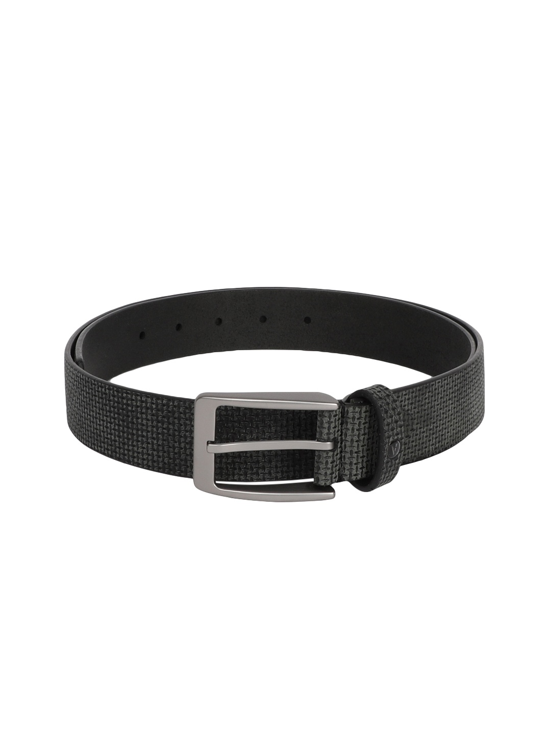 

Van Heusen Men Black Textured Leather Belt