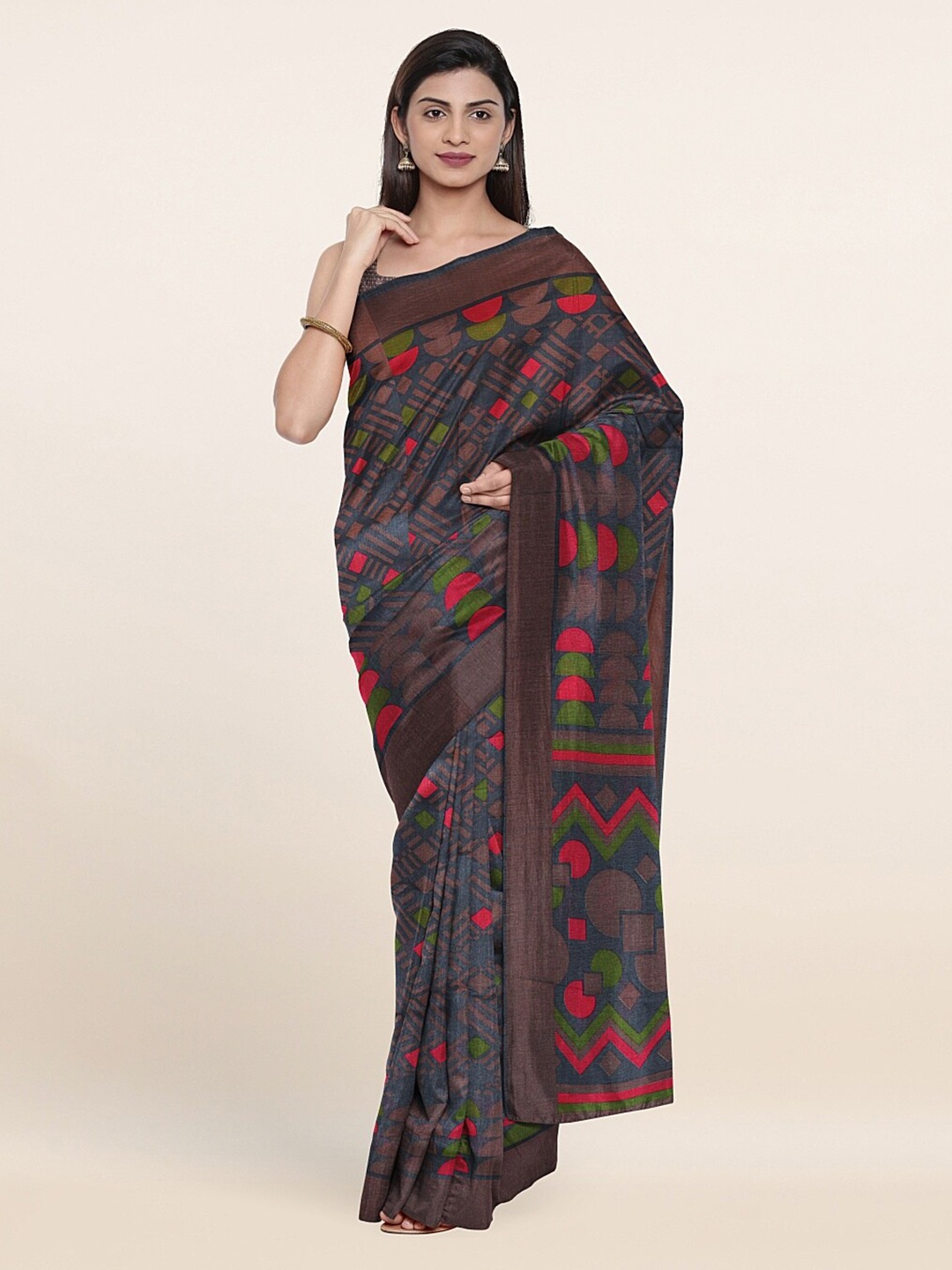 

Pothys Grey & Green Saree