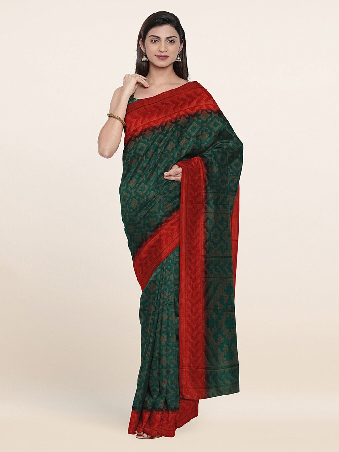 

Pothys Green & Red Saree