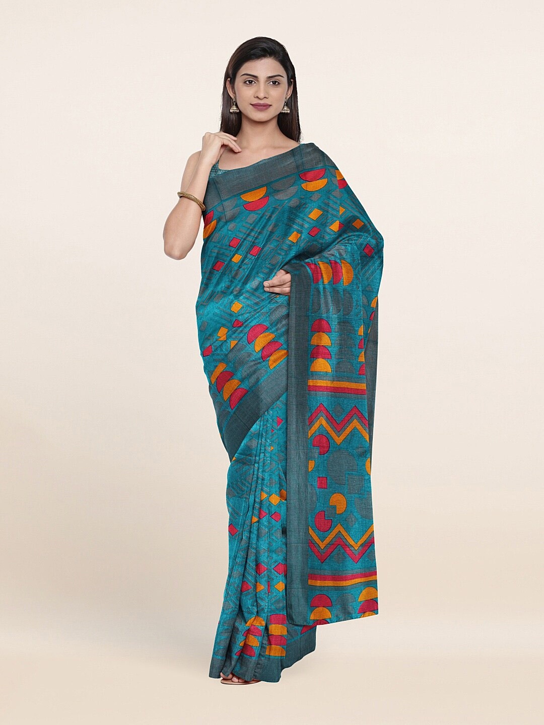 

Pothys Blue & Pink Saree
