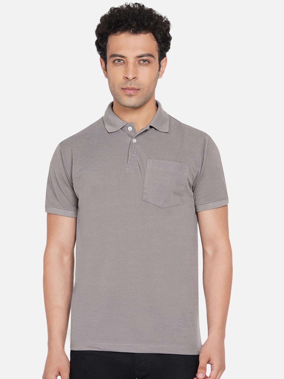 

Dais Men Grey Polo Collar T-shirt