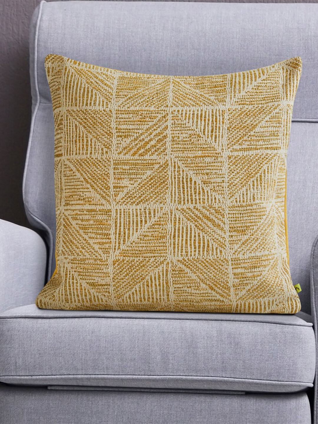 

Home Centre Yellow & Beige Abstract Square Cushion Cover