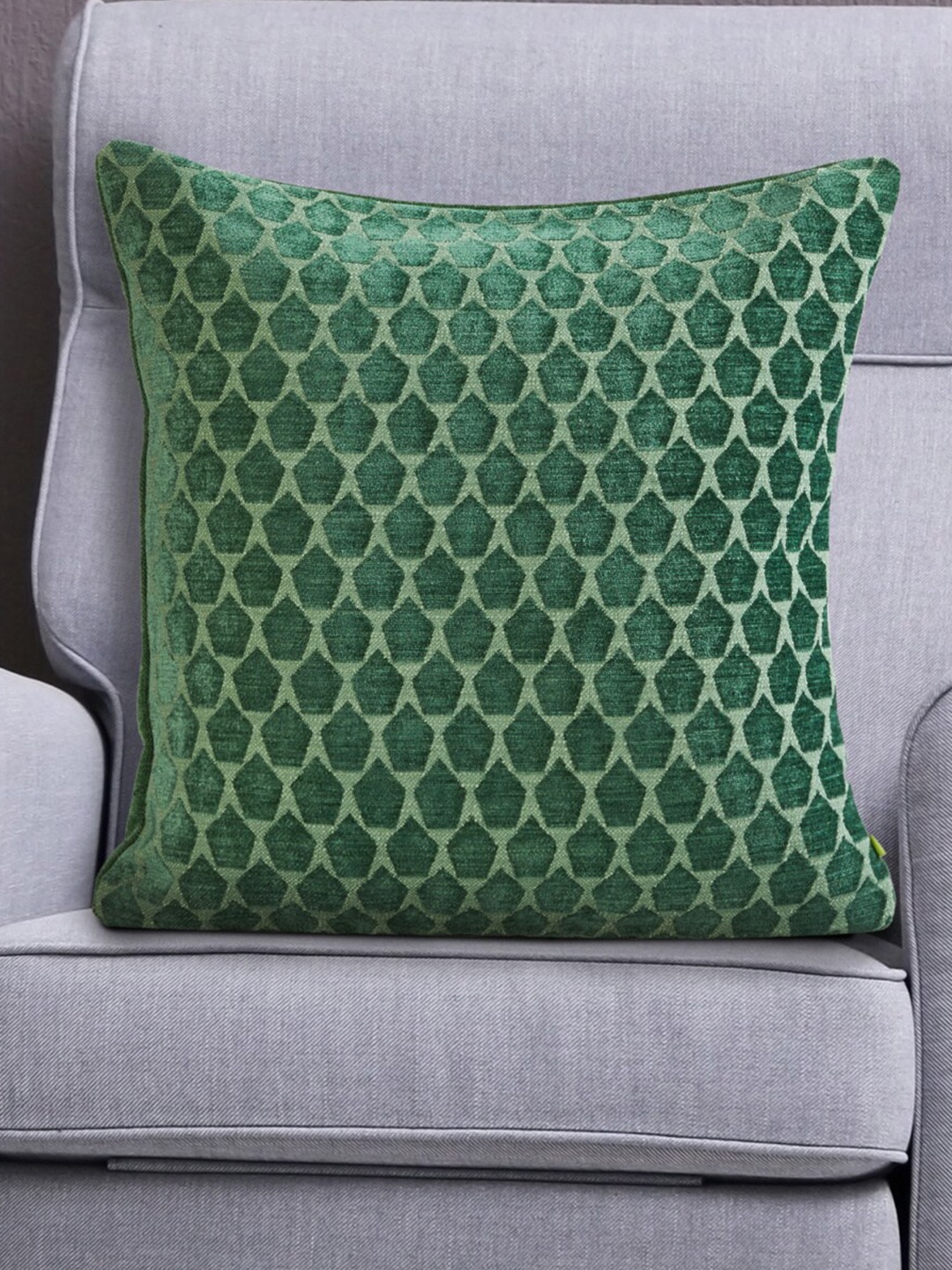 

Home Centre Green Geometric Square Cushion Cover