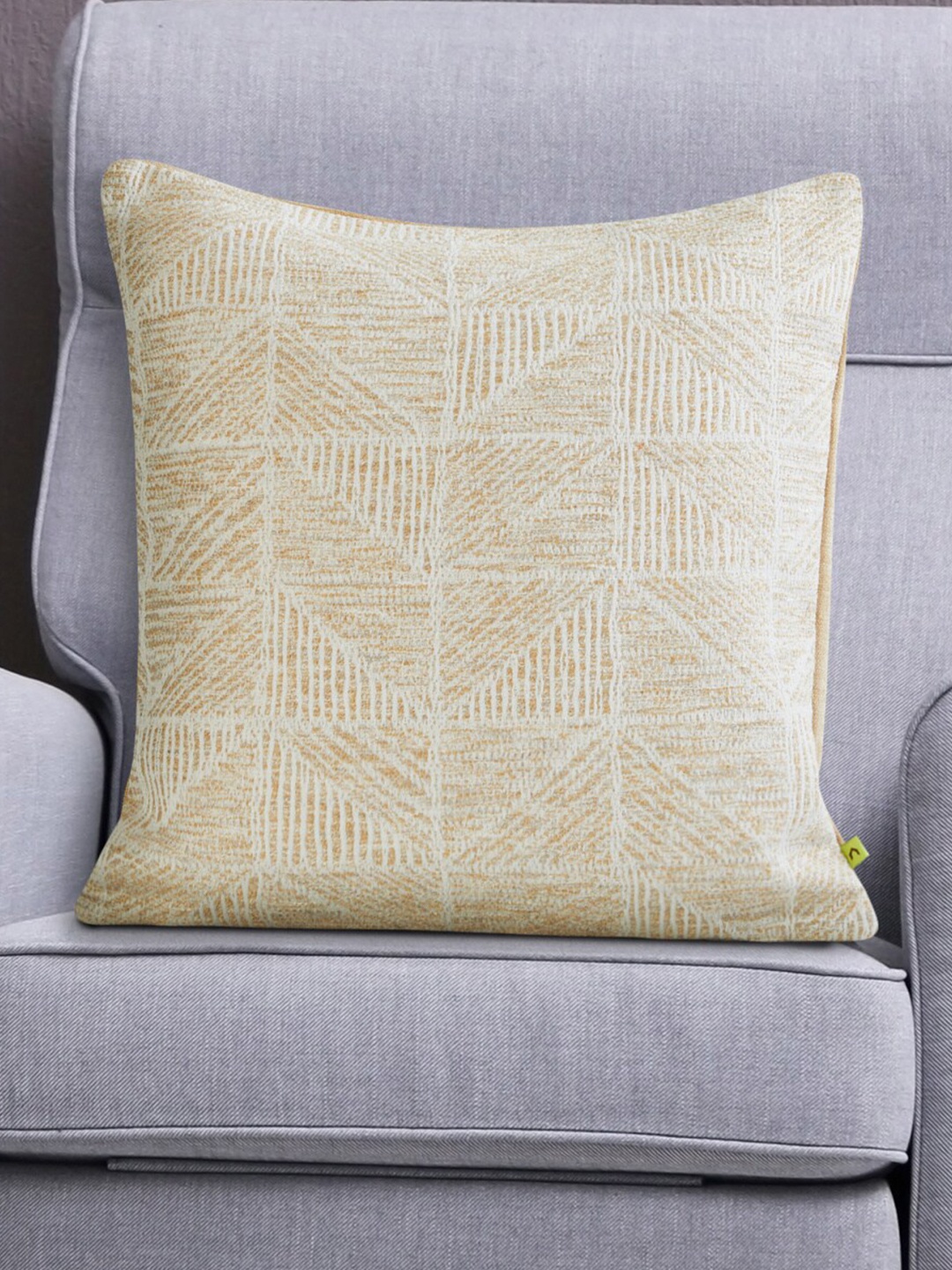 

Home Centre Beige Self Design Single Square Cushion Cover