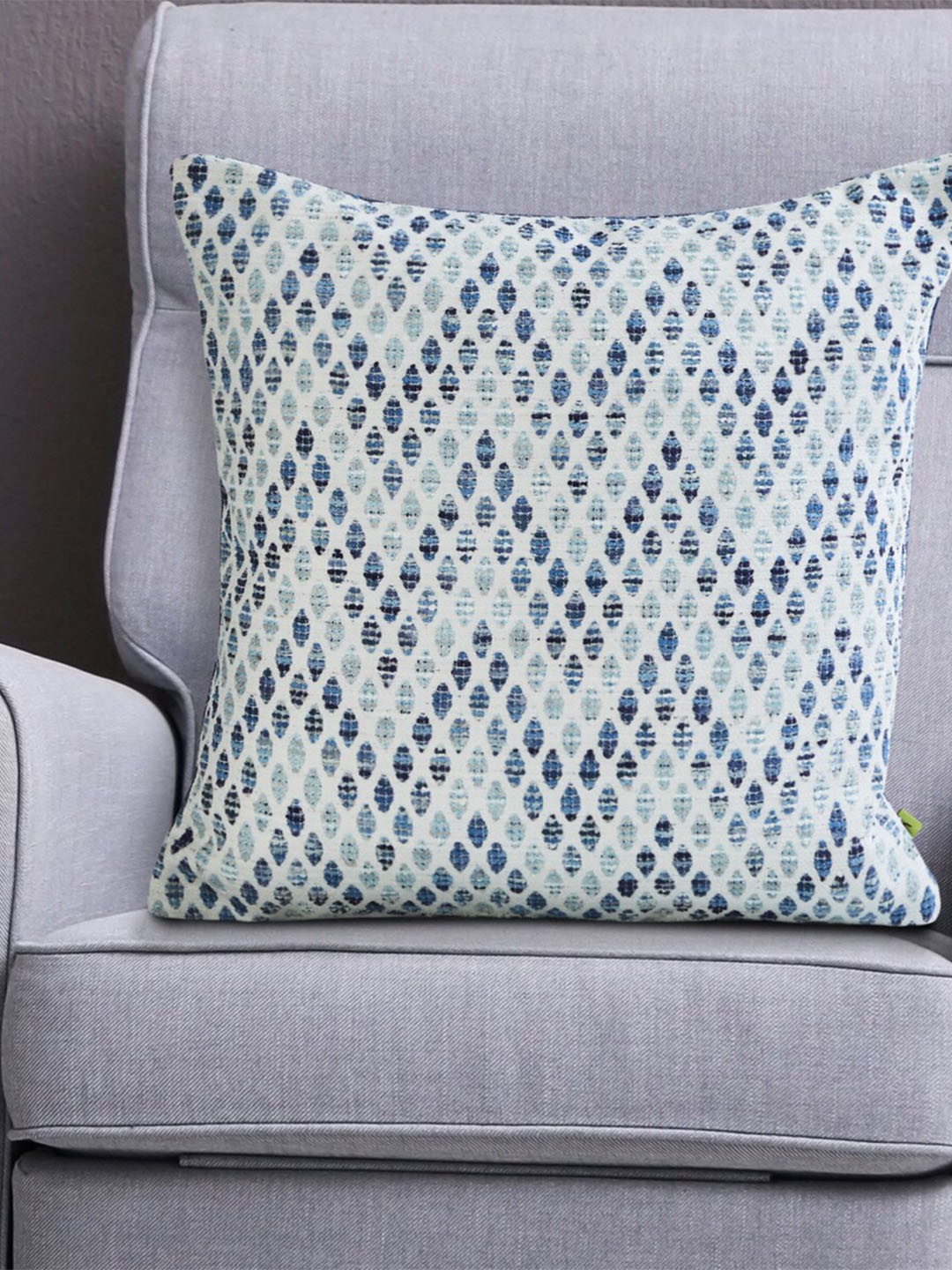 

Home Centre White & Blue Abstract Square Cushion Covers