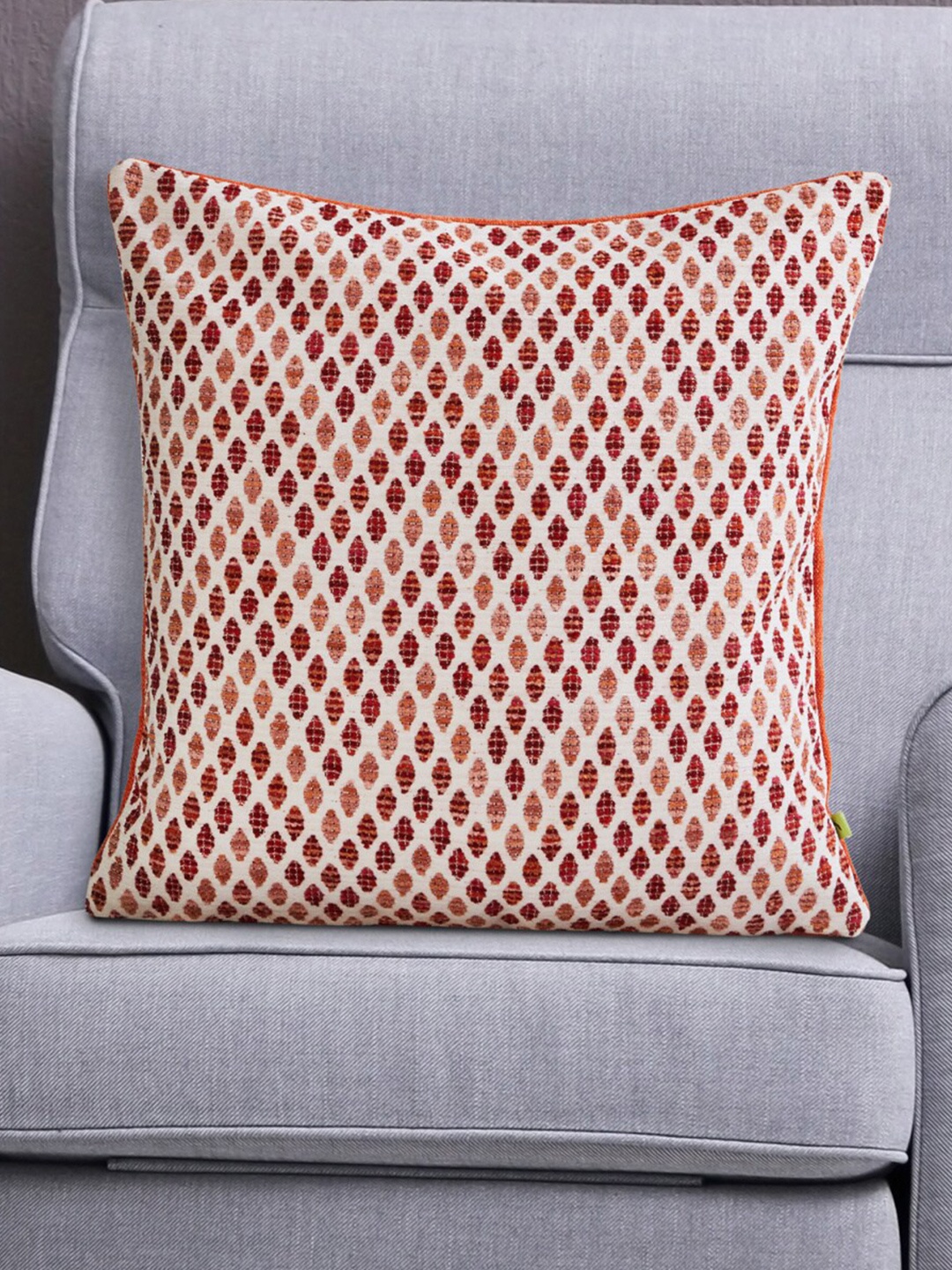 

Home Centre White & Orange Abstract Square Cushion Covers