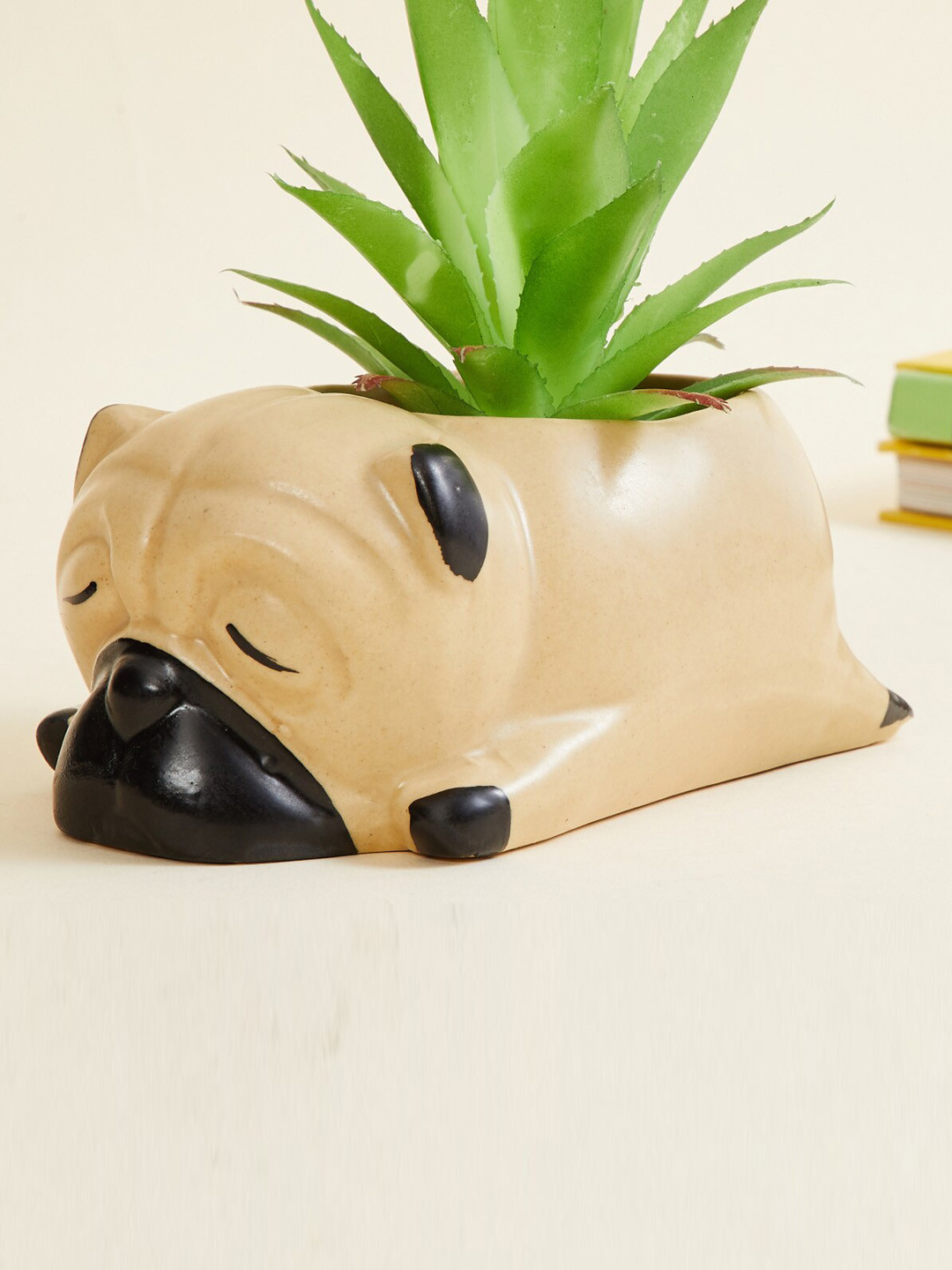 

Home Centre Multicolour Textured Malta Lazy Pet Ceramic Planter, Multi