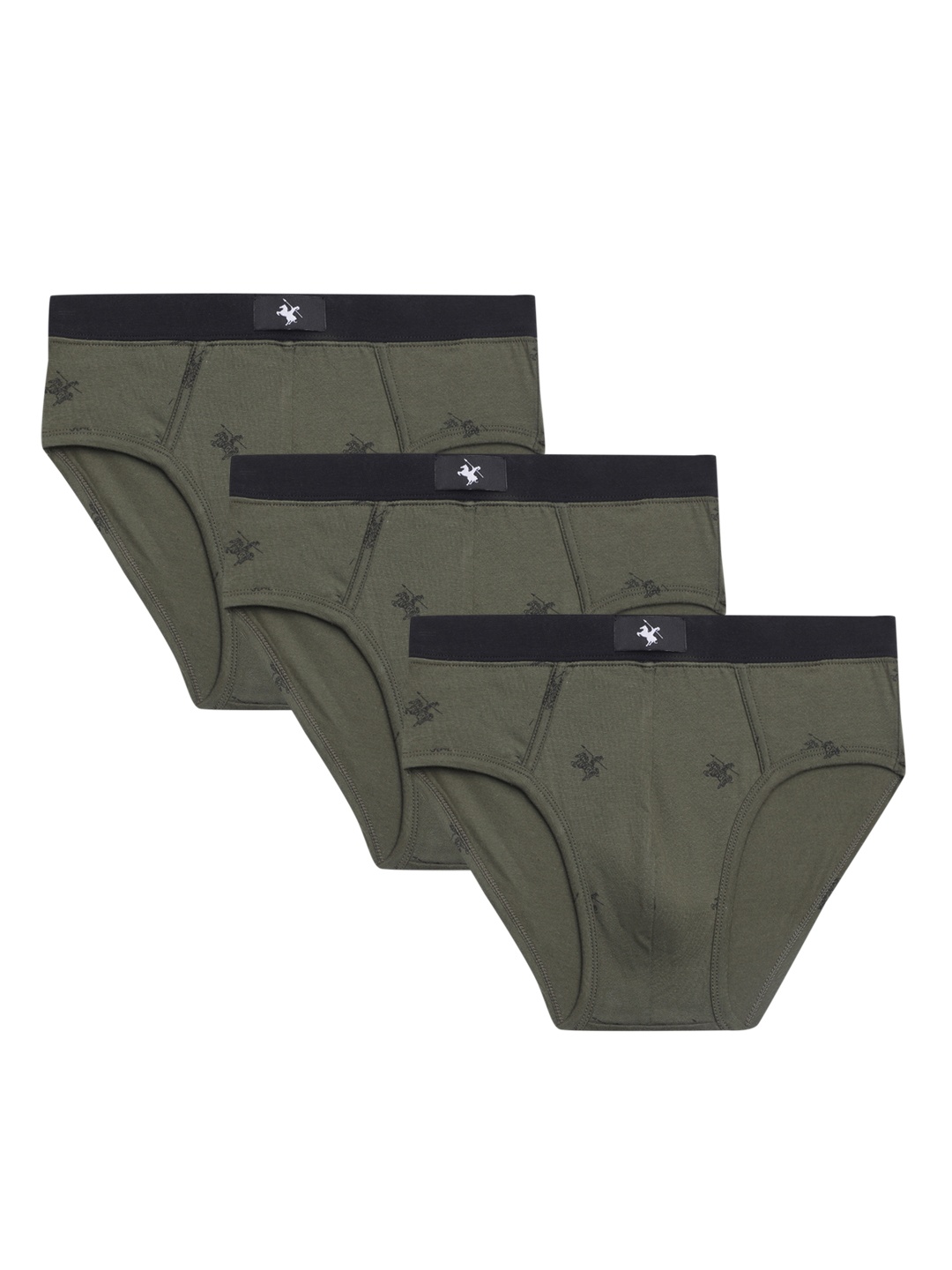 

Cantabil Mens Pack of 3 Printed Olive Breif