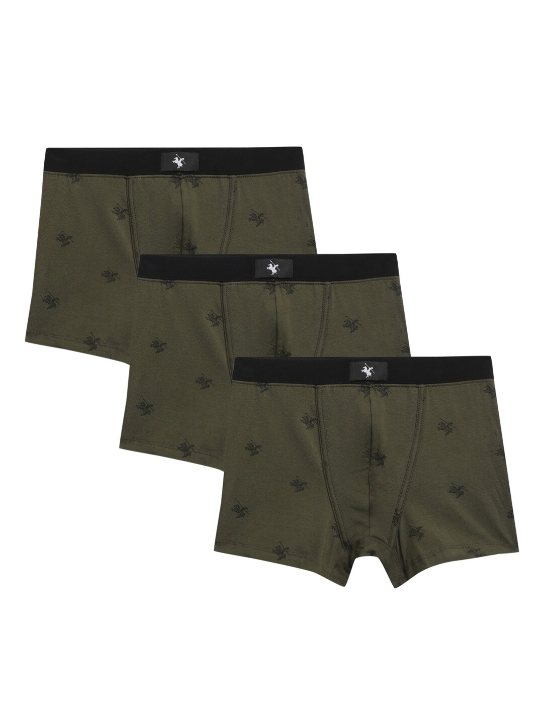 

Cantabil Men Pack of 3 Olive Green Printed Briefs