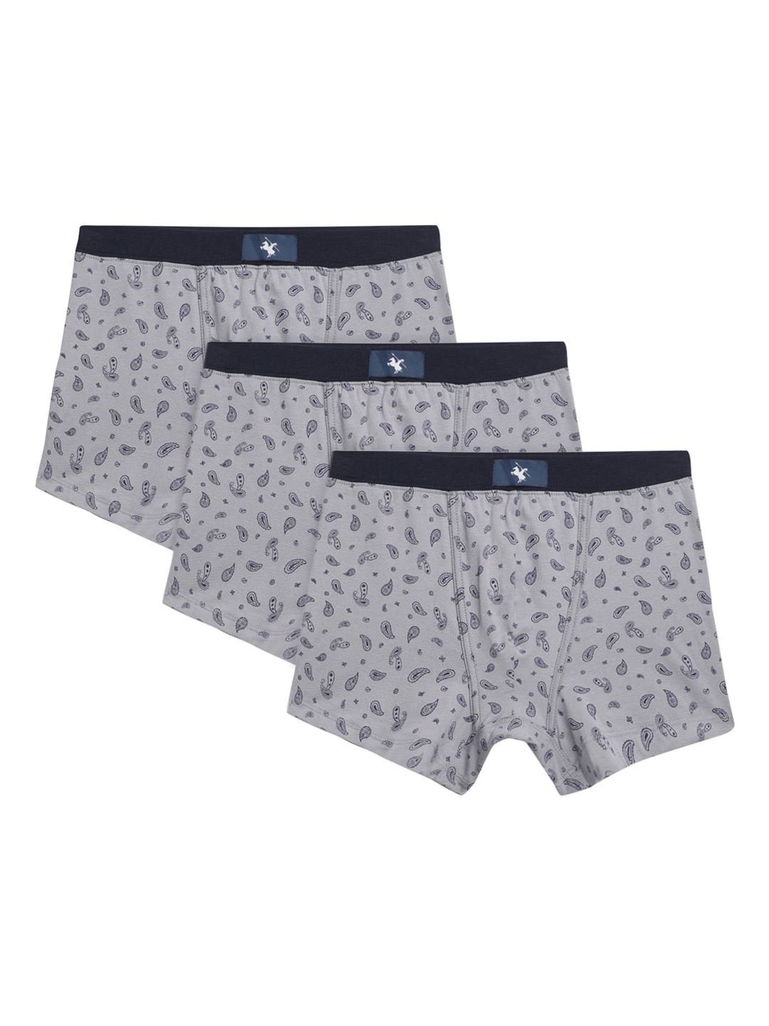 

Cantabil Men Grey Pack Of 3 Pure Cotton rinted Briefs MBRF00003A-GREY_P3