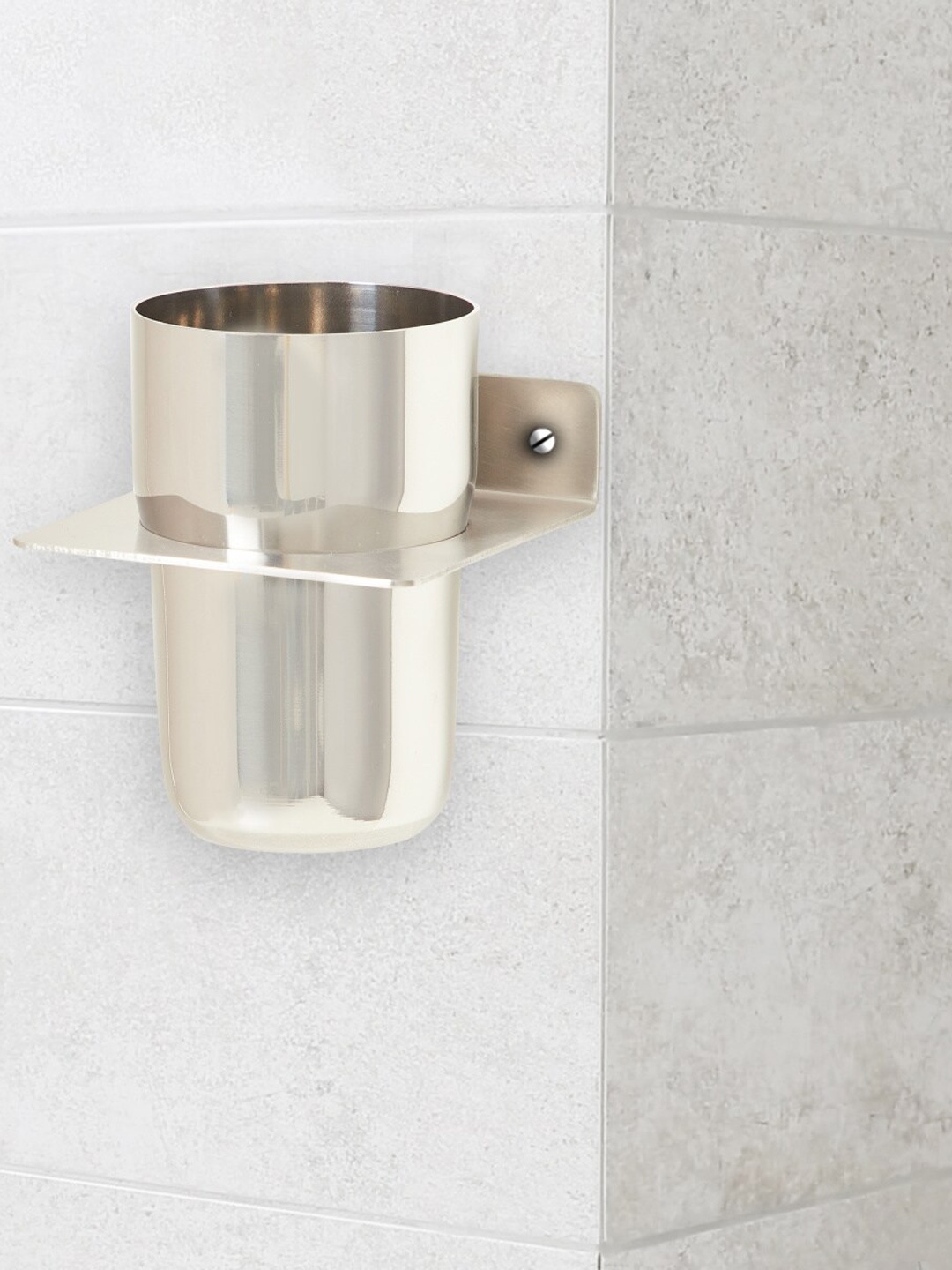 

Home Centre Silver-Toned Stainless Steel Wall Mounted Tumbler