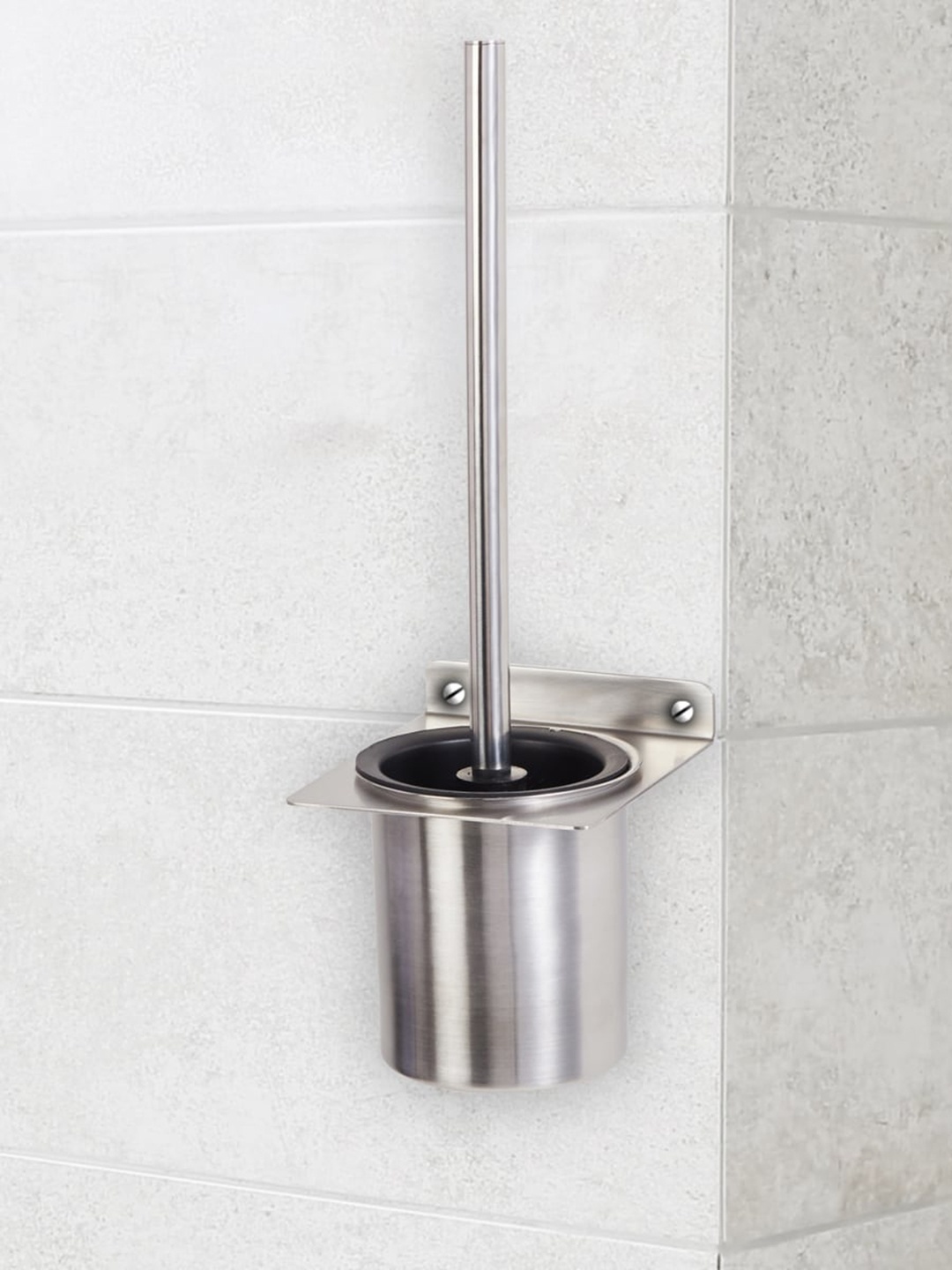 

Home Centre Silver-Toned Stainless Steel Wall Mounted Toilet Brush & Holder