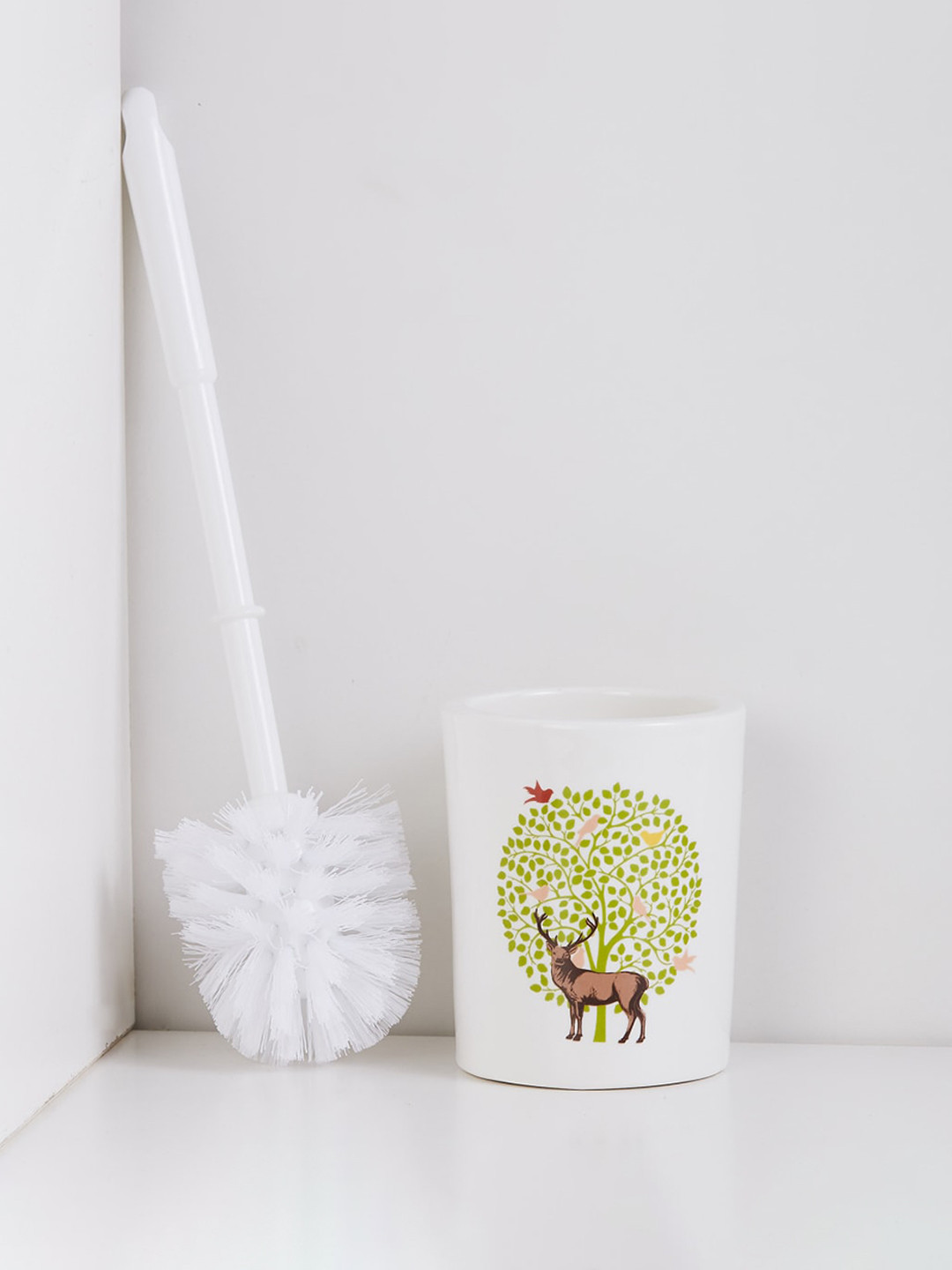 

Home Centre Adults White Printed Ceramic Medley Blissful Nature Toilet Brush Holder