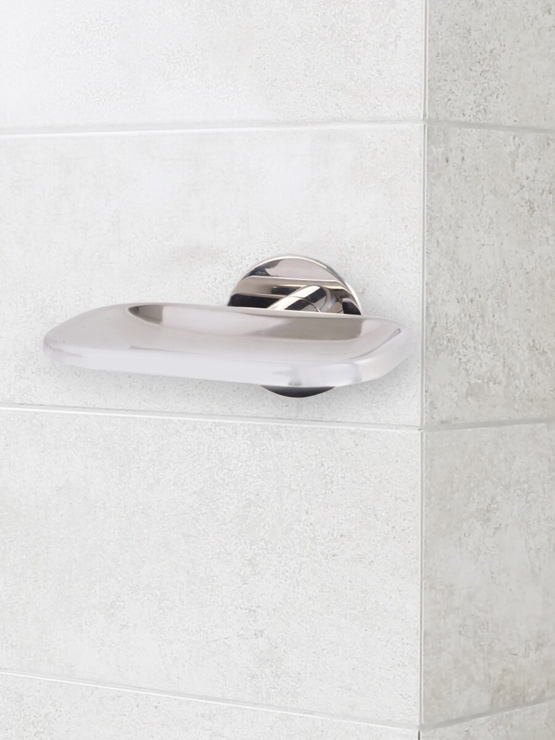 

Home Centre Silver-Toned Solid Stainless Steel Soap Dish