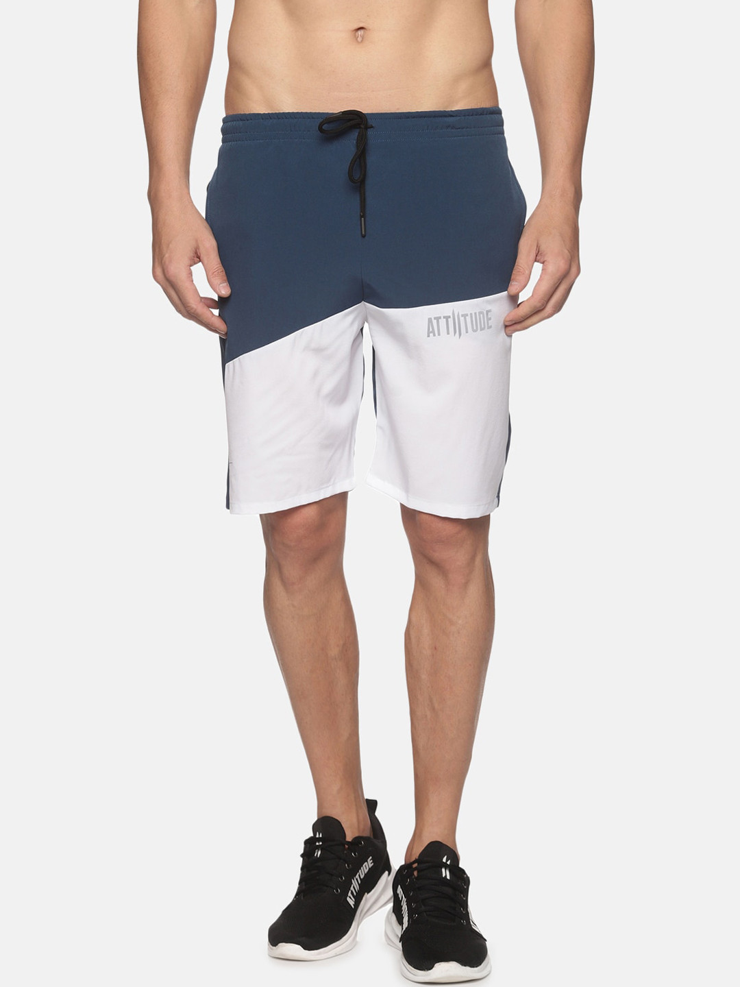 

ATTIITUDE Men Blue Low-Rise Slim Fit Sports Shorts