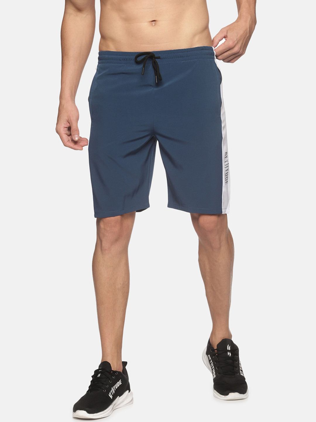 

ATTIITUDE Men Blue Low-Rise Slim Fit Sports Shorts
