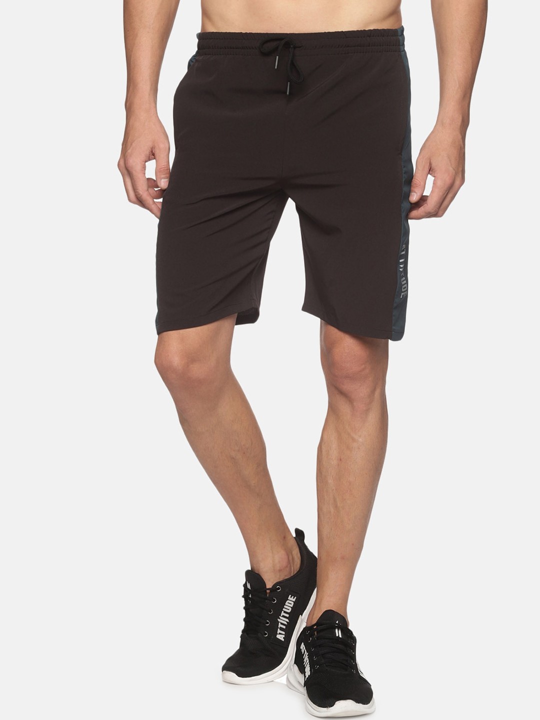 

ATTIITUDE Men Black Low-Rise Slim Fit Sports Shorts