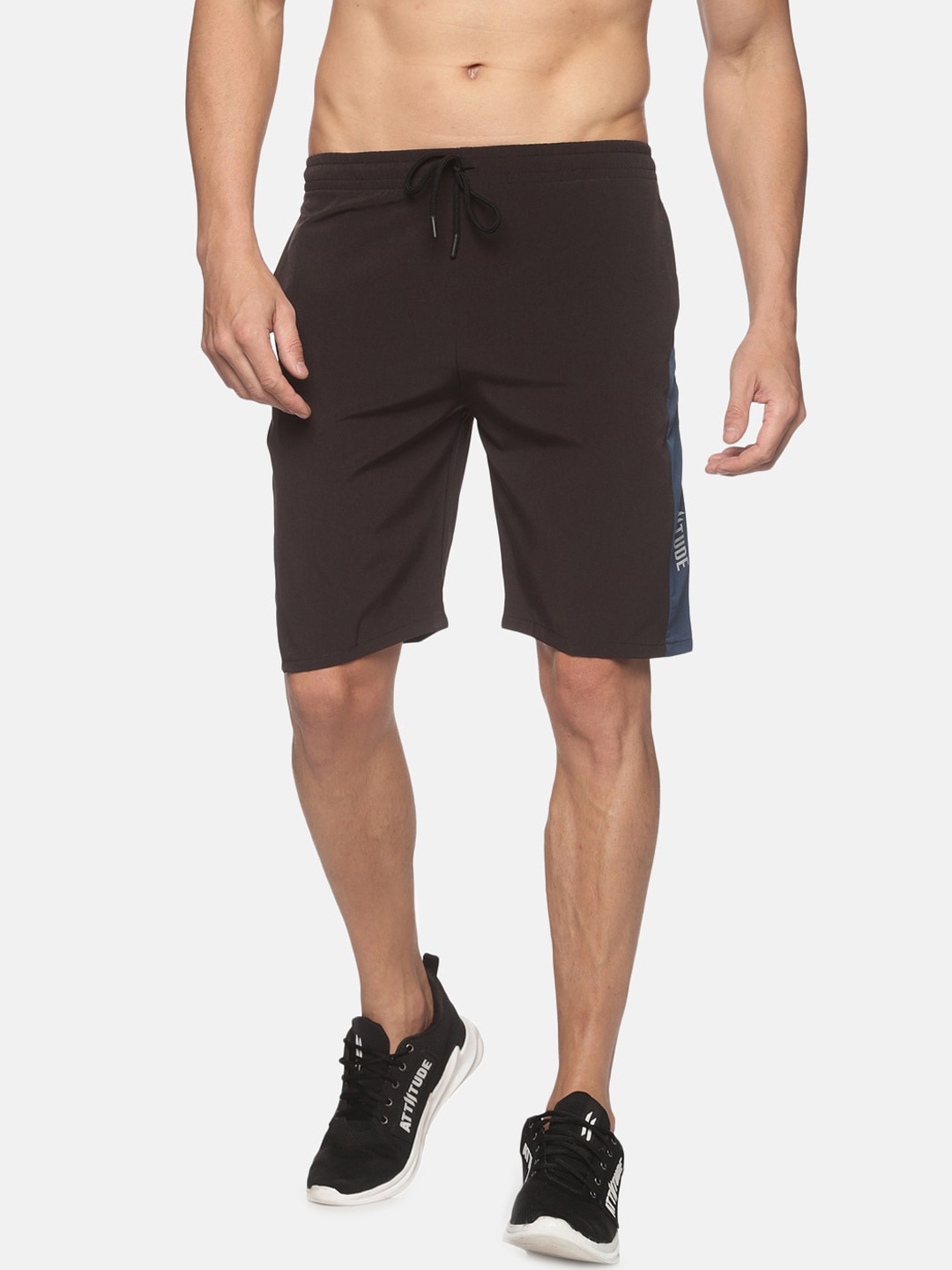 

ATTIITUDE Men Black Low-Rise Slim Fit Sports Shorts