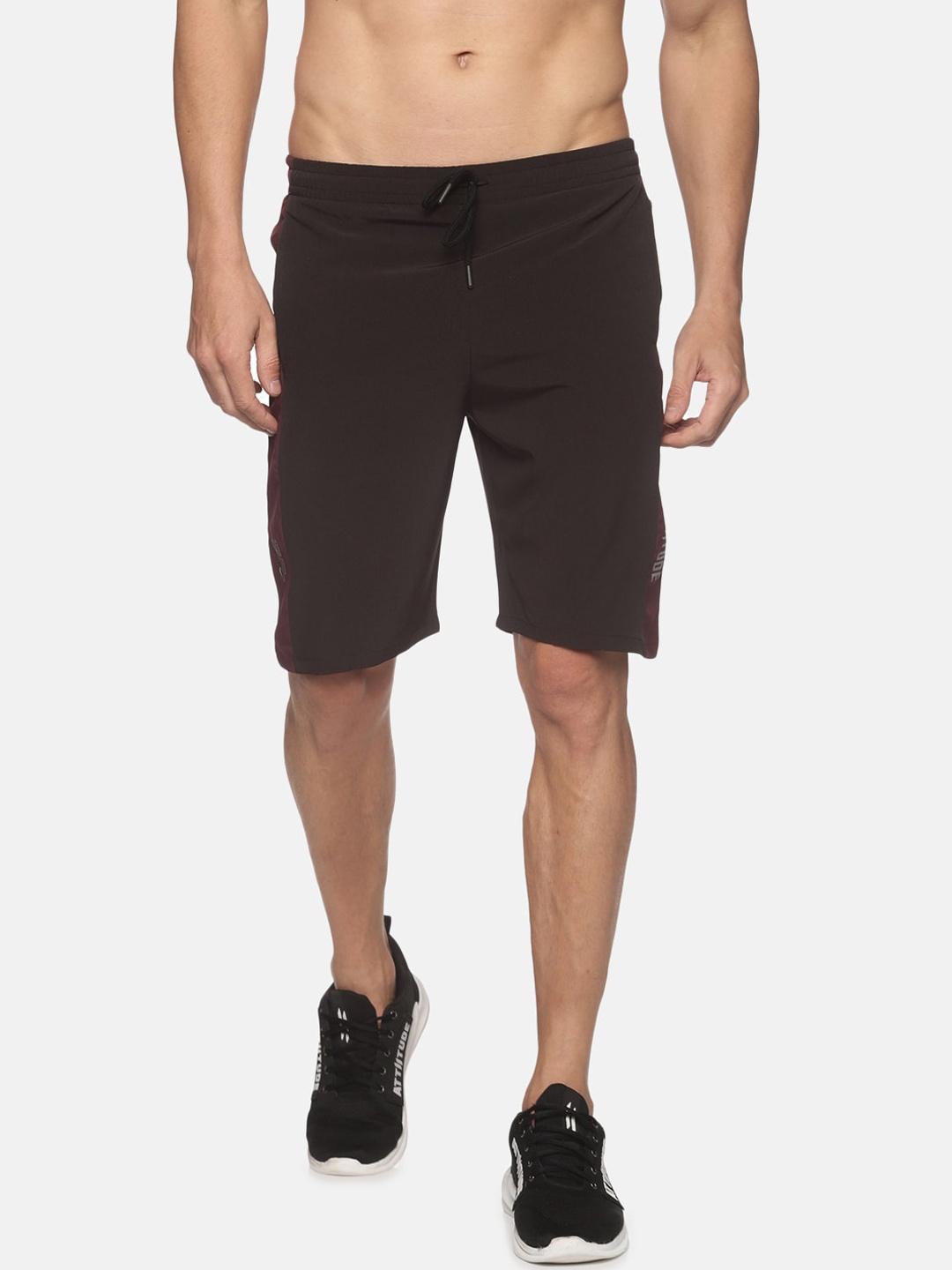 

ATTIITUDE Men Black Low-Rise Slim Fit Sports Shorts