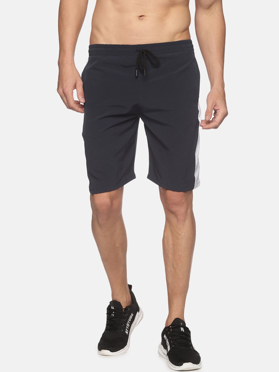

ATTIITUDE Men Navy Blue Low-Rise Slim Fit Sports Shorts