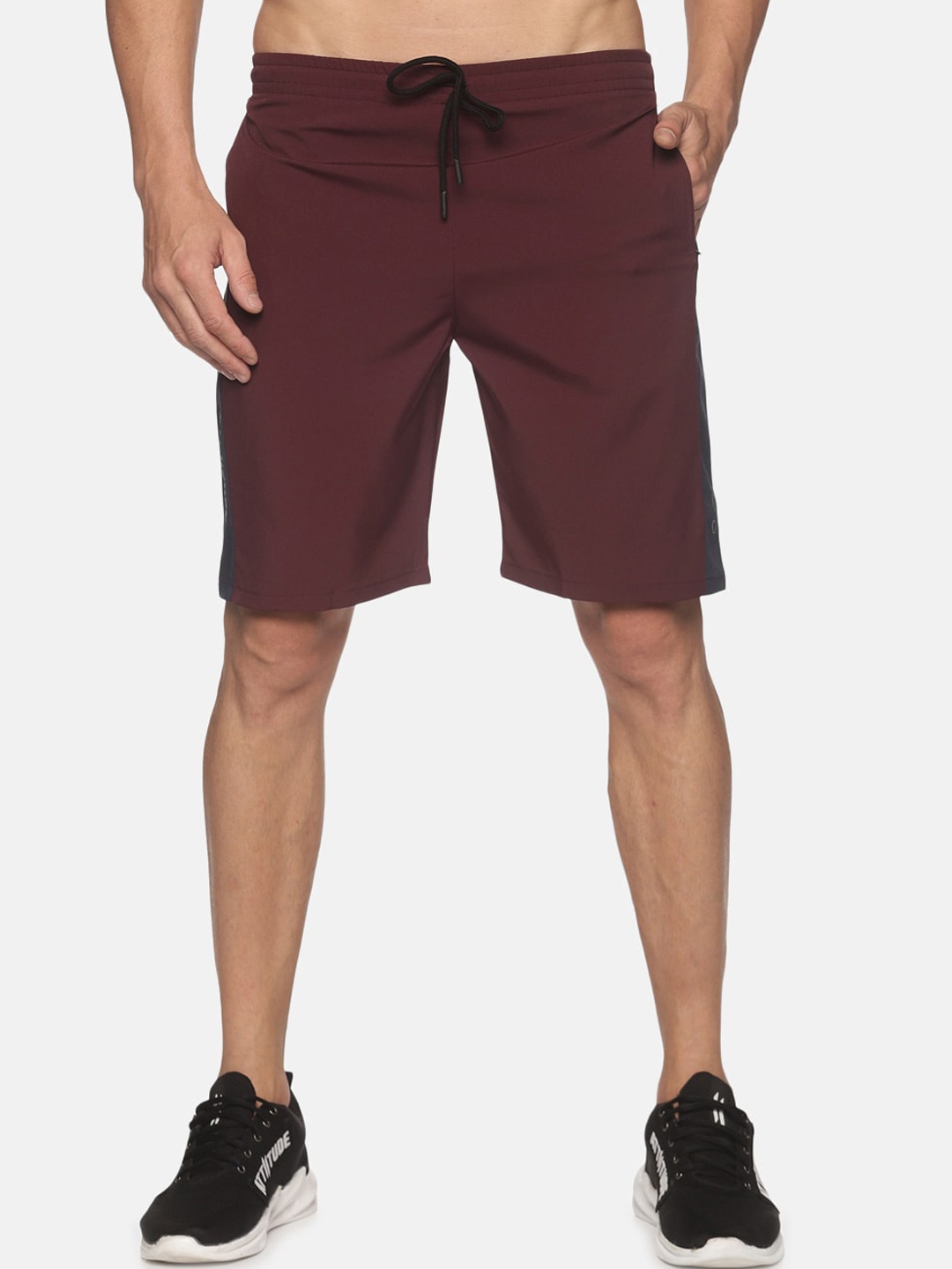 

ATTIITUDE Men Maroon Low-Rise Slim Fit Sports Shorts