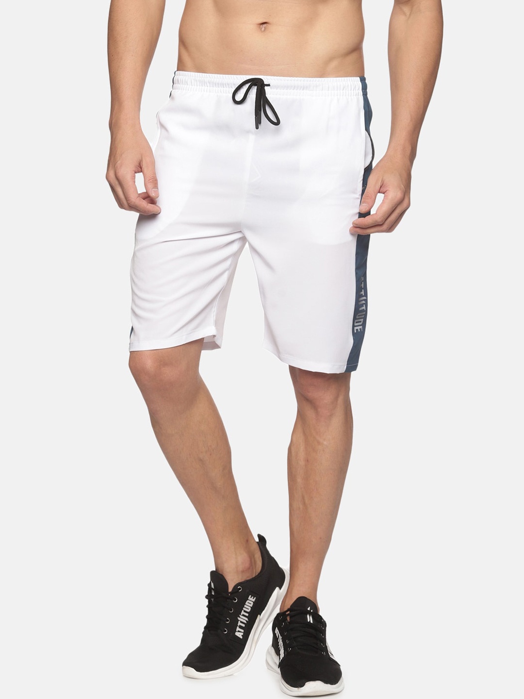 

ATTIITUDE Men White Low-Rise Slim Fit Sports Shorts