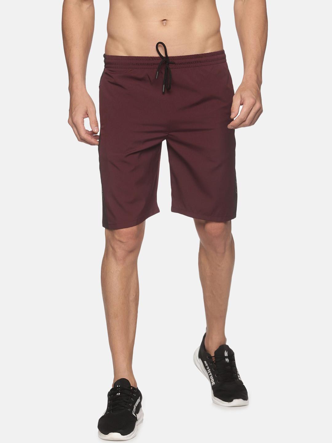 

ATTIITUDE Men Maroon Low-Rise Slim Fit Sports Shorts