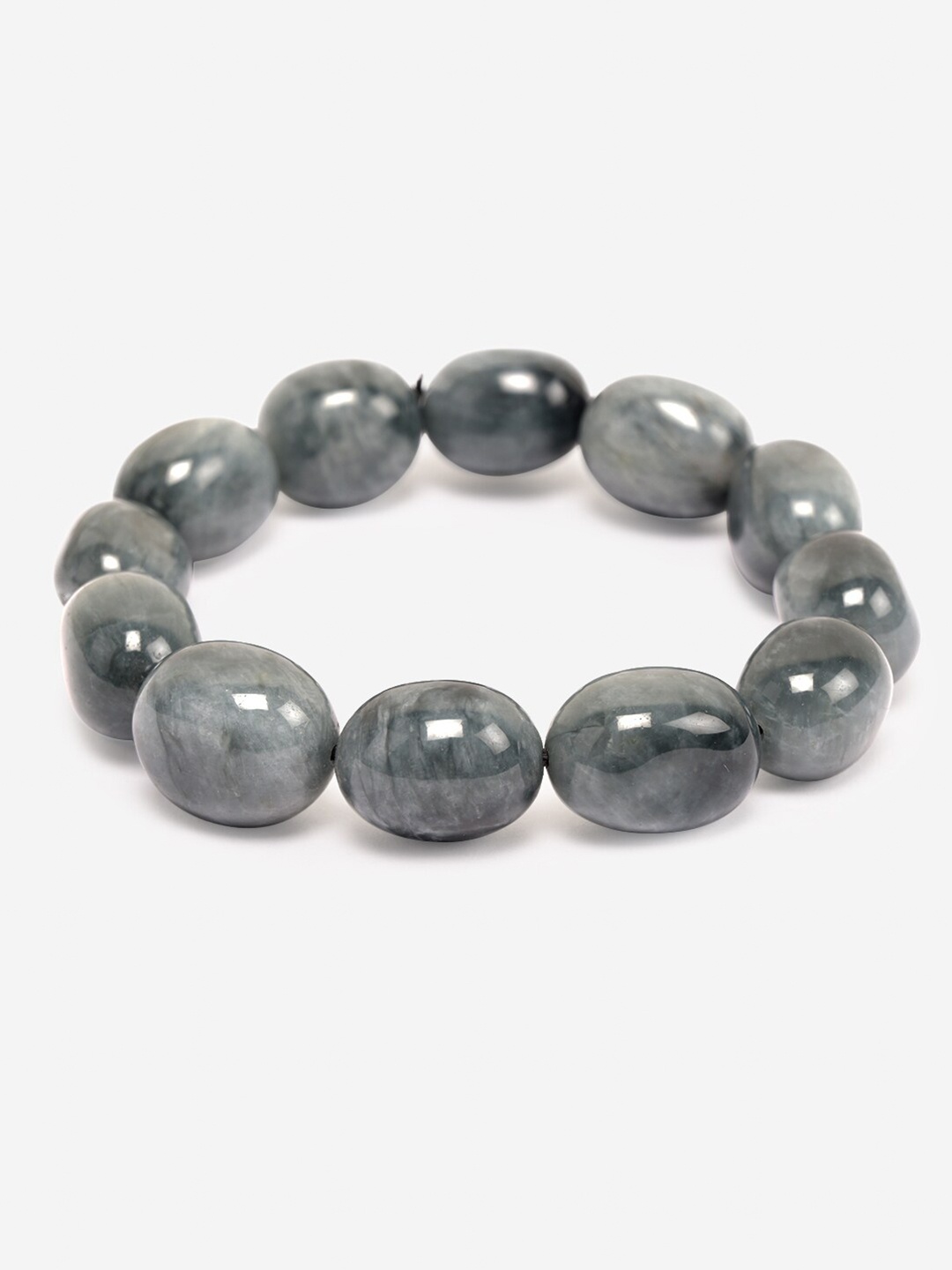 

BuckleUp Unisex Grey Cats Eye Elastocated Bracelet