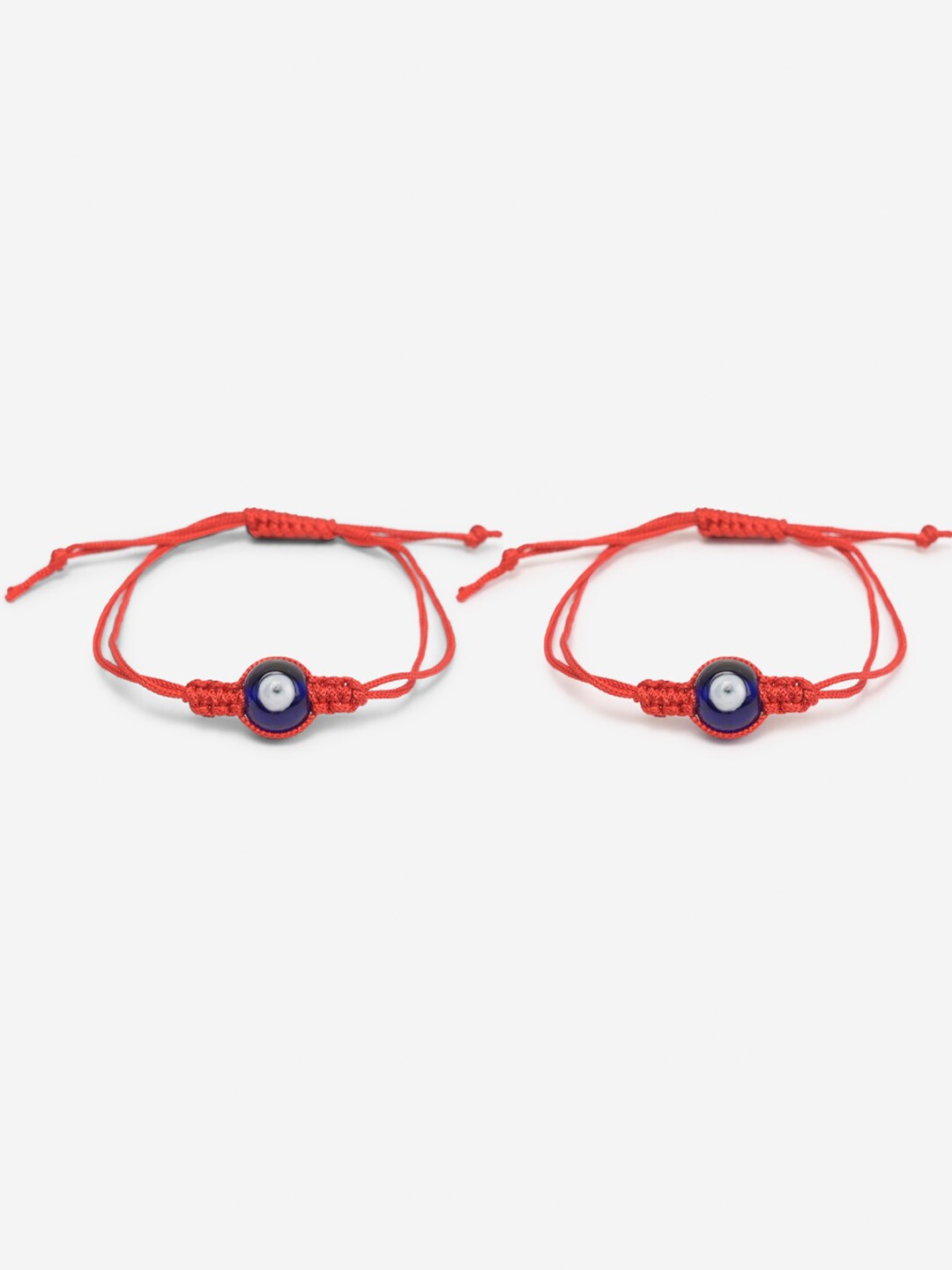 

BuckleUp Unisex Red & Blue Set of 2 Evil Eye Charm Bracelets