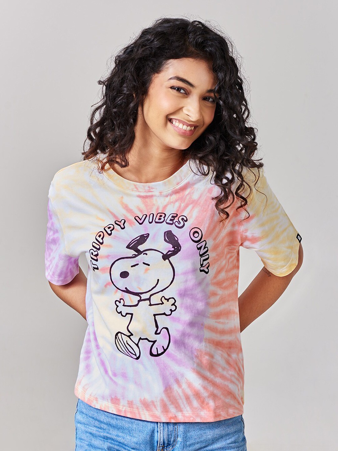 

The Souled Store Multicoloured Peanuts Printed Oversized T-shirt, Multi