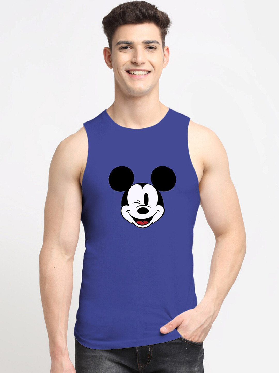 

Friskers Men Blue Printed Innerwear Vests