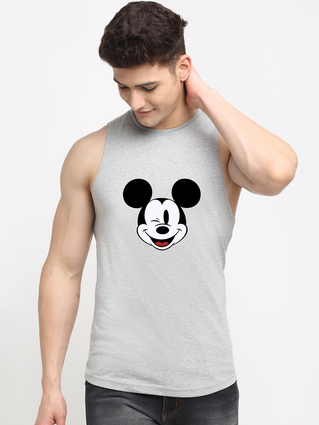 

Friskers Men Grey Printed Innerwear Vests