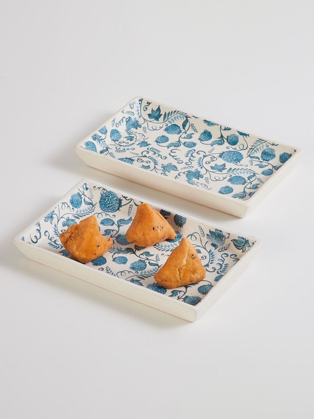 

Home Centre Set of 2 Blue Printed Stoneware Platters