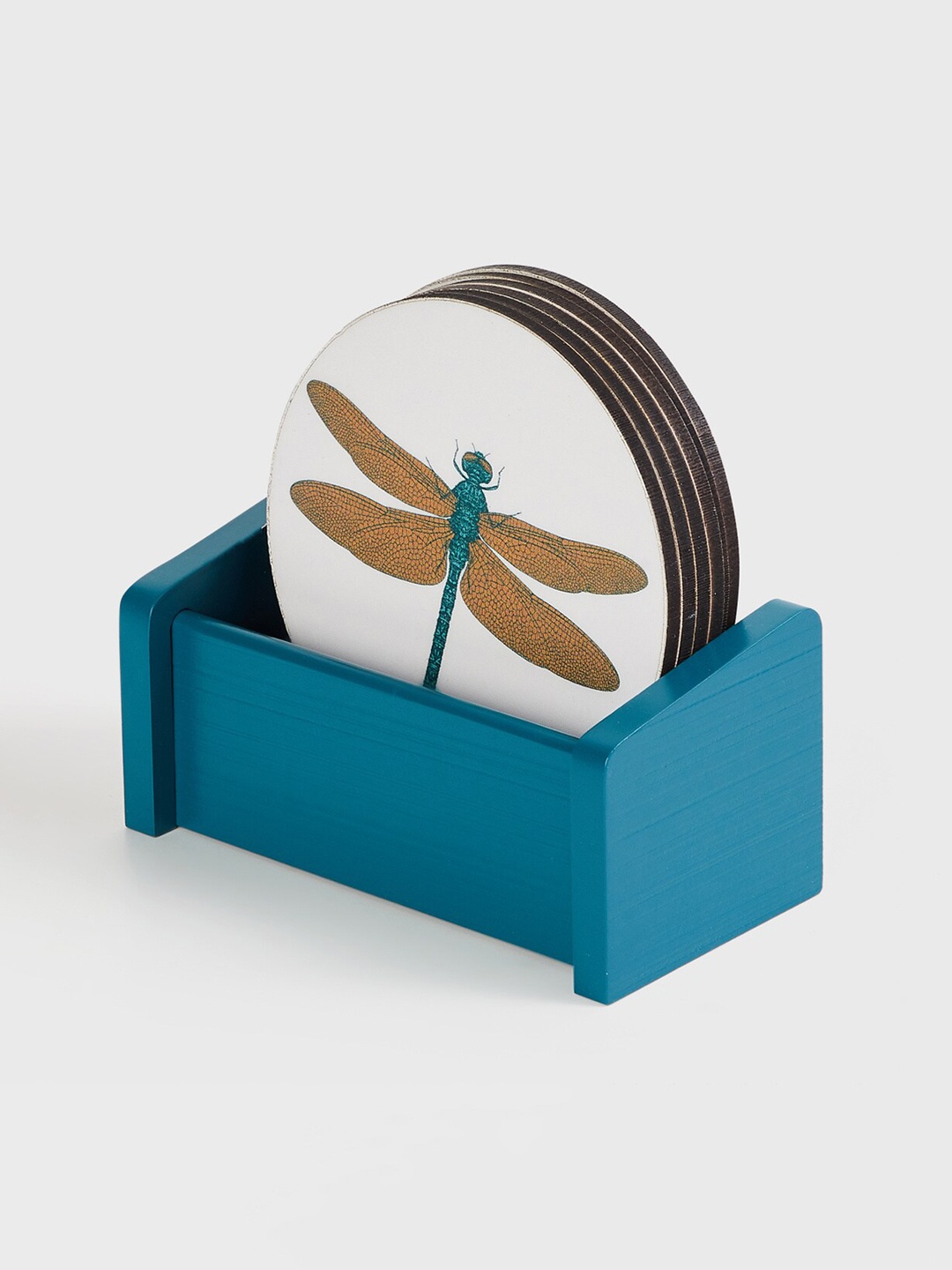 

Home Centre Unisex White Wooden Tea Coasters With Stand