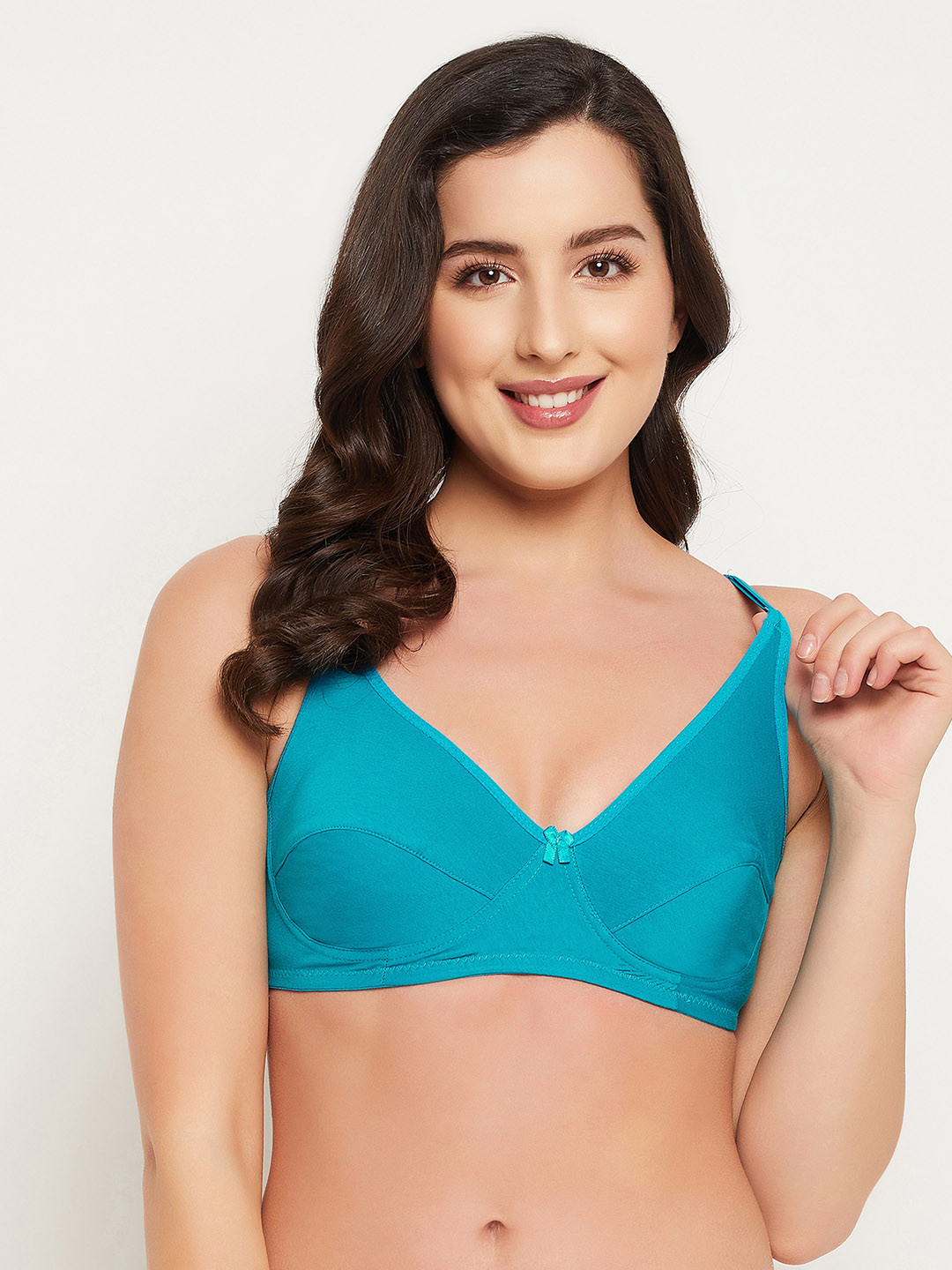 

Clovia Turquoise Blue Bra Non-Padded Non-Wired Full Cup