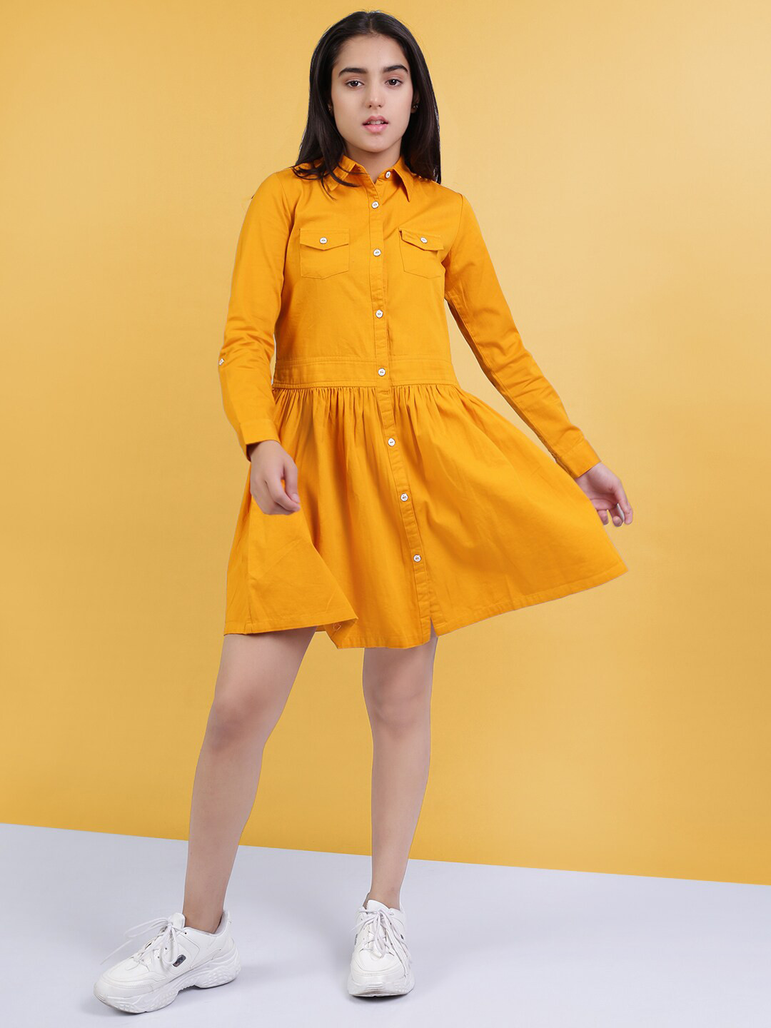 

Naughty Ninos Girls Yellow Shirt Dress