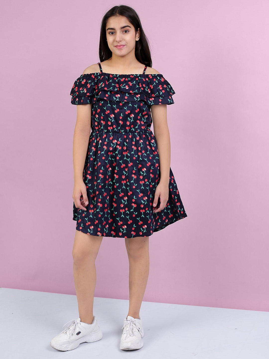 

Naughty Ninos Girls Navy Blue Floral Dress